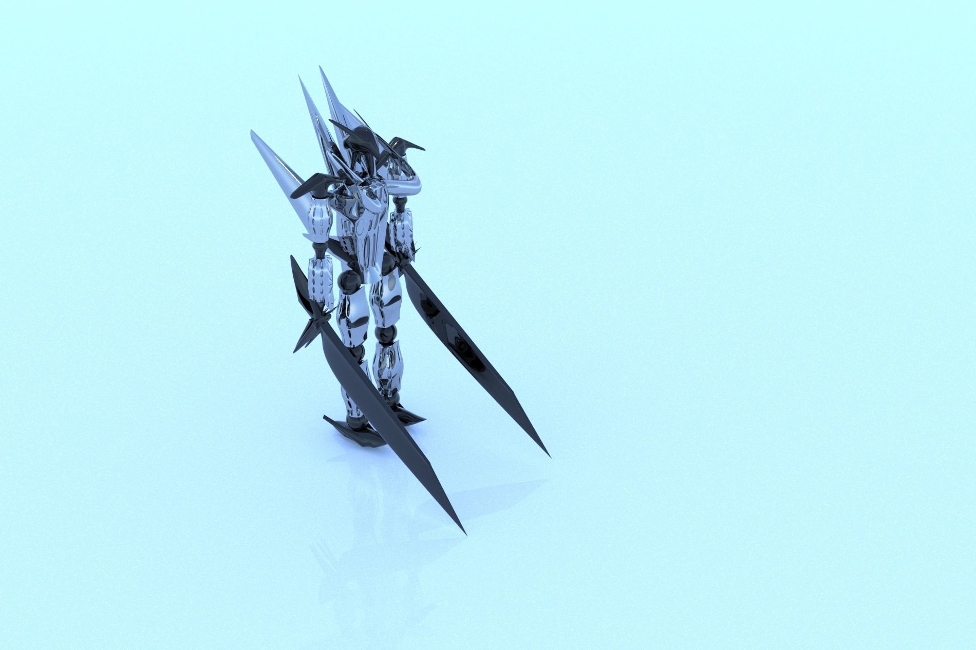 Robot Cyborg Game Caracter Sci Fi 3D model_18