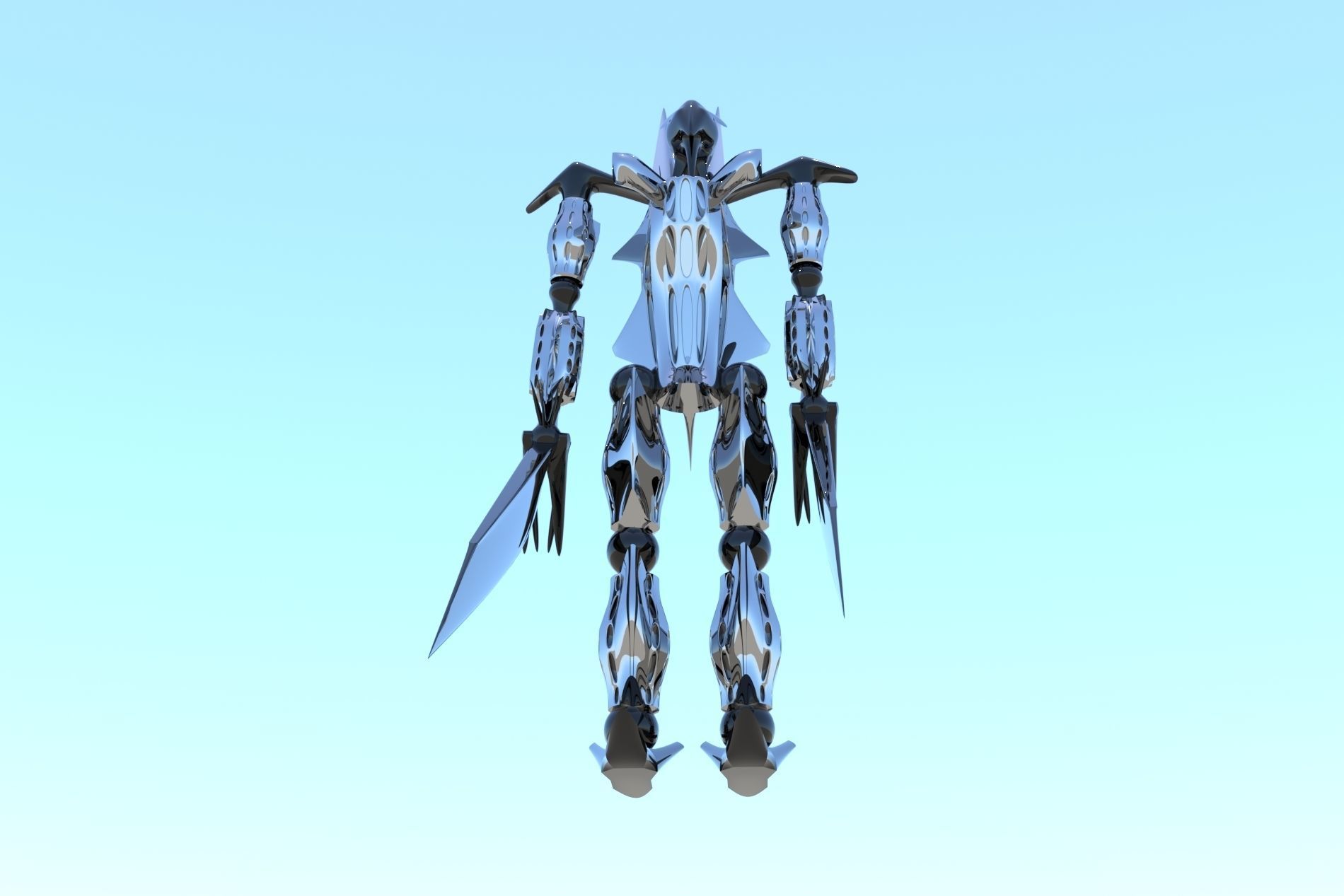 Robot Cyborg Game Caracter Sci Fi 3D model_28