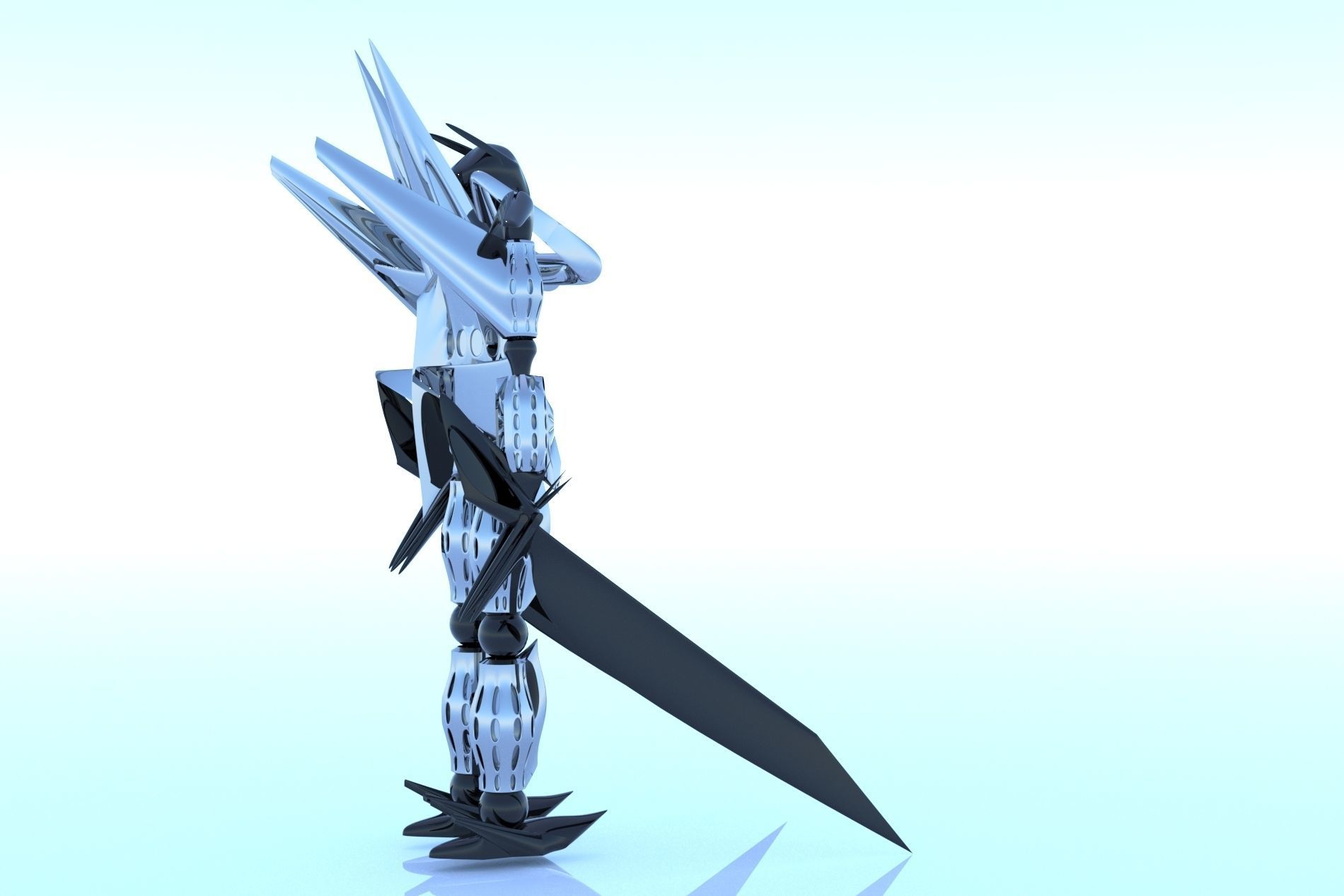 Robot Cyborg Game Caracter Sci Fi 3D model_14