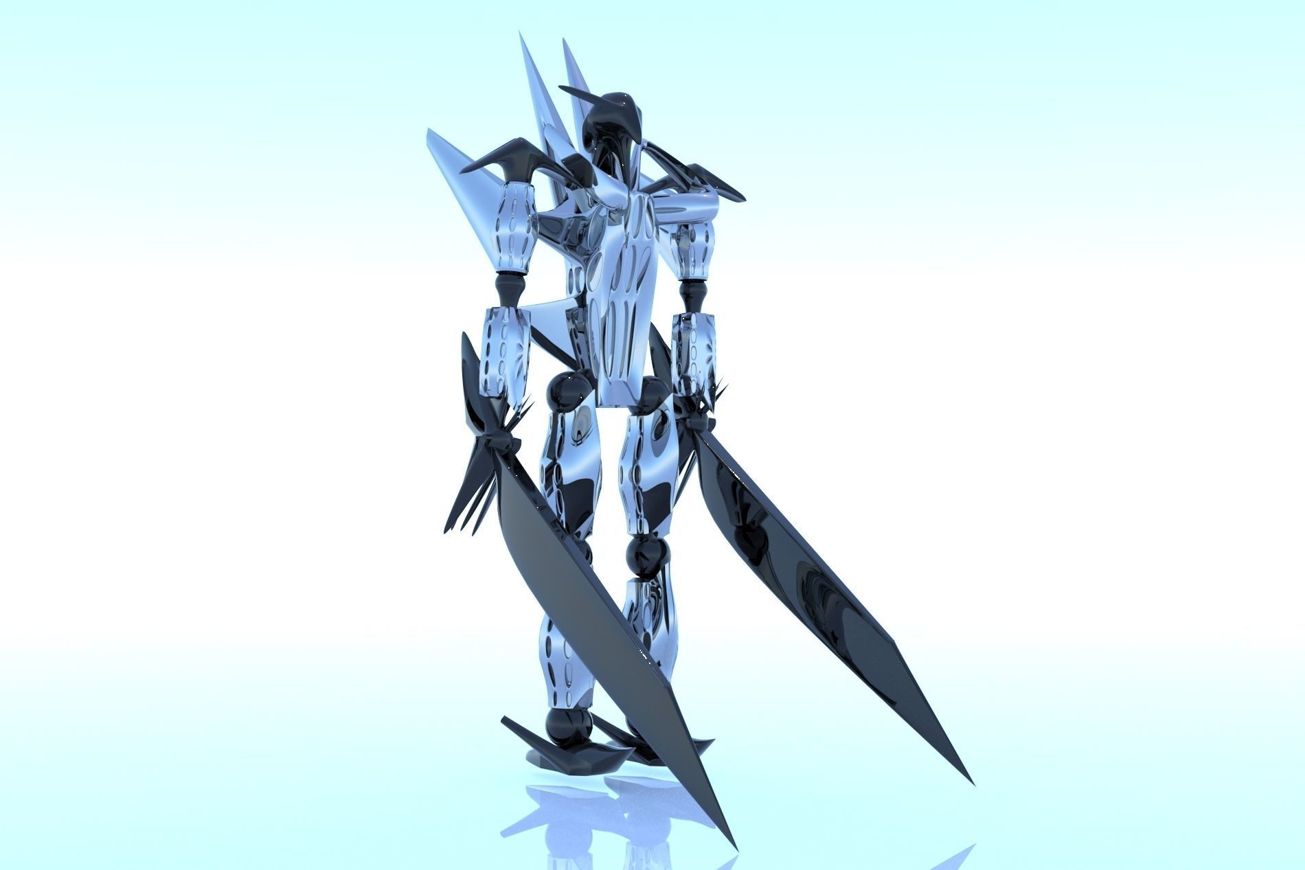 Robot Cyborg Game Caracter Sci Fi 3D model_21