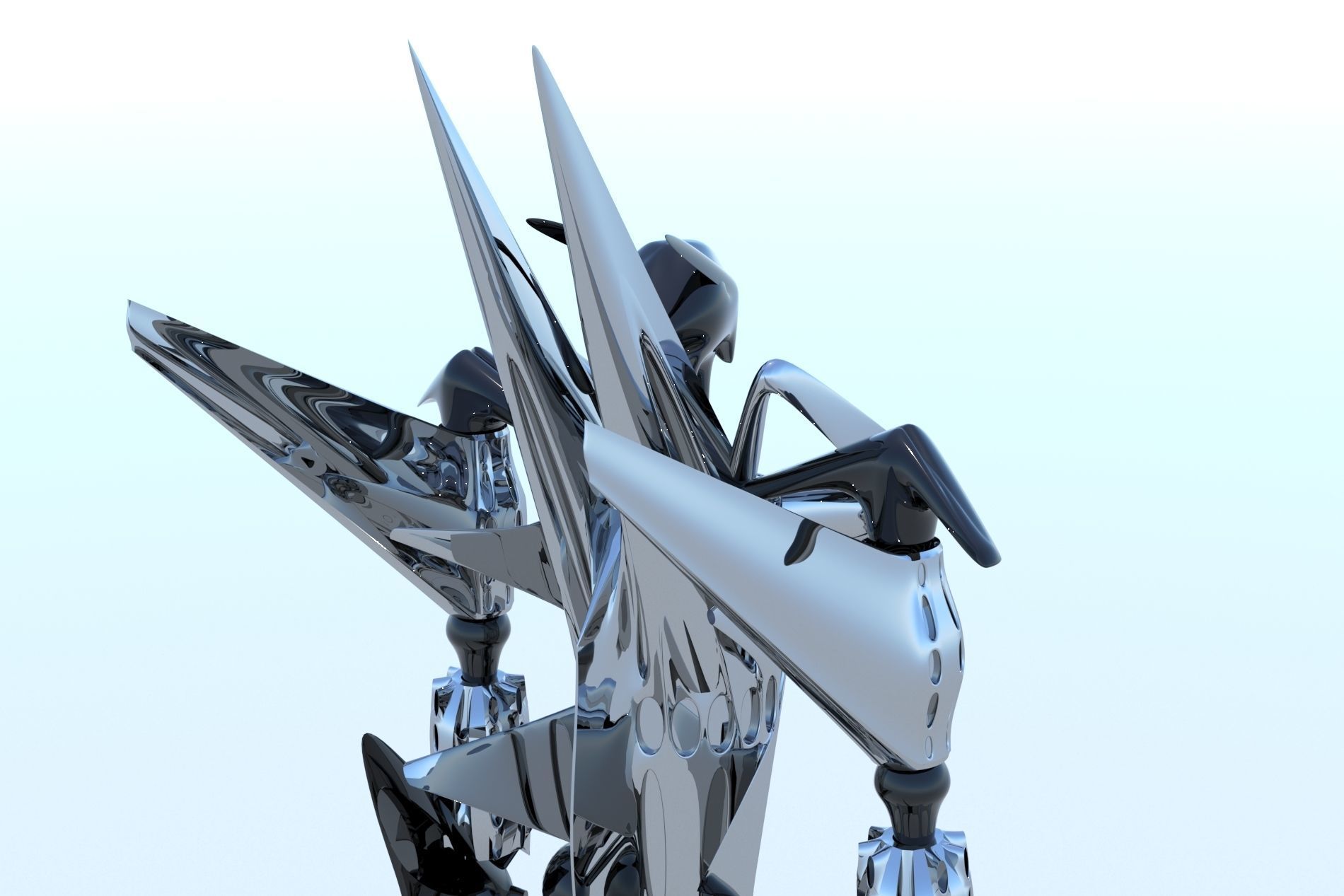 Robot Cyborg Game Caracter Sci Fi 3D model_8