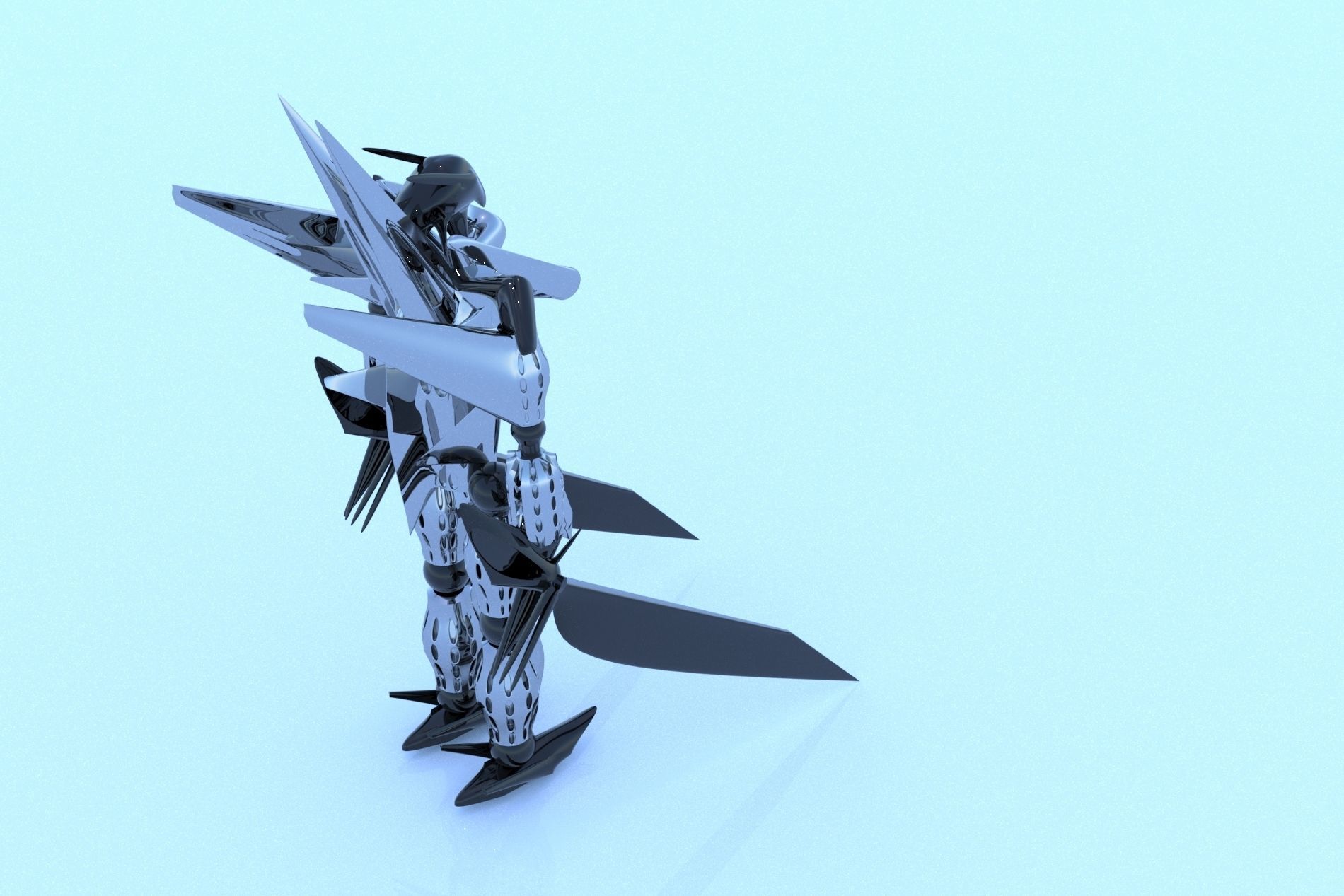 Robot Cyborg Game Caracter Sci Fi 3D model_3