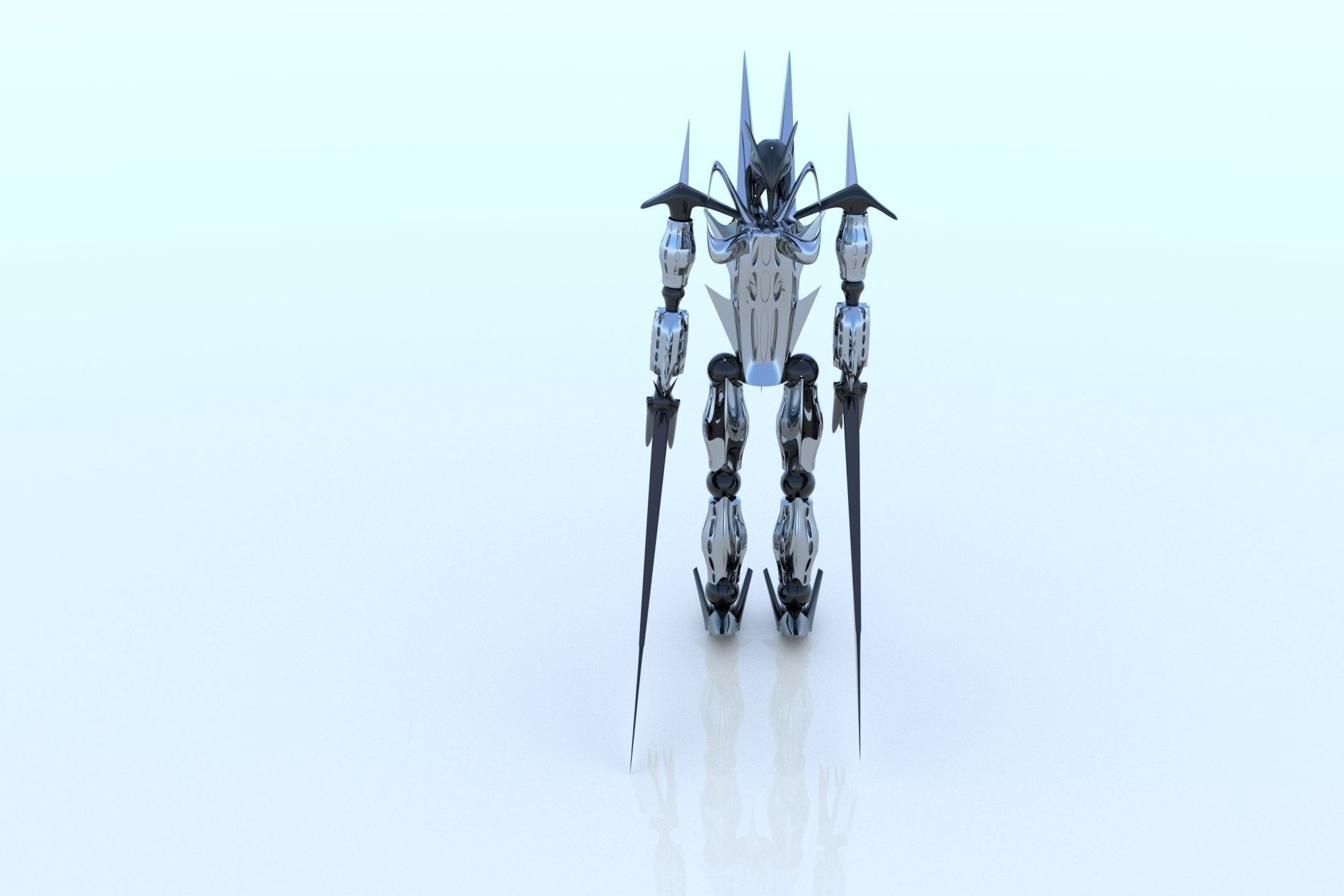 Robot Cyborg Game Caracter Sci Fi 3D model_27