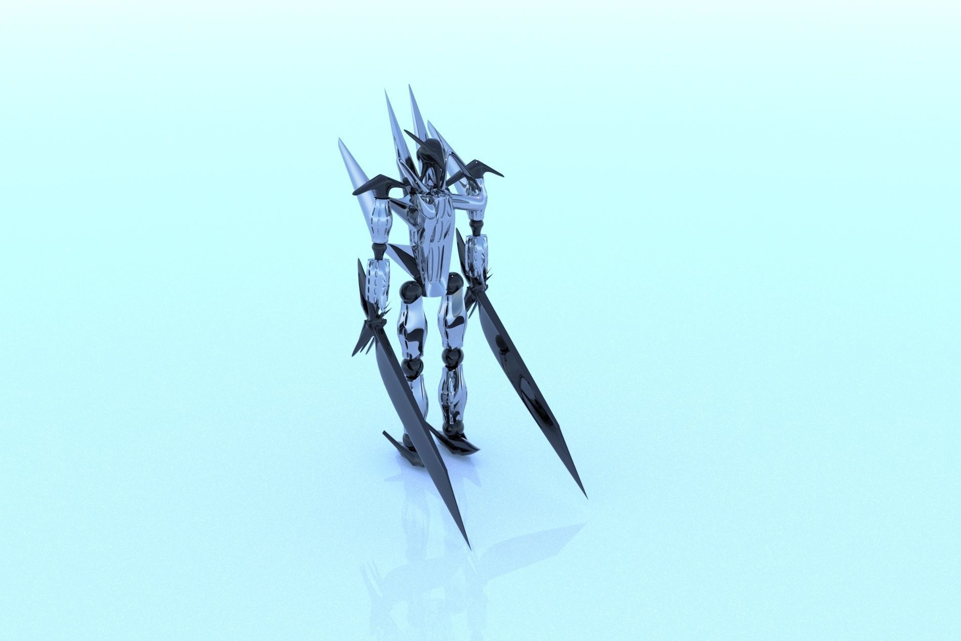 Robot Cyborg Game Caracter Sci Fi 3D model_16