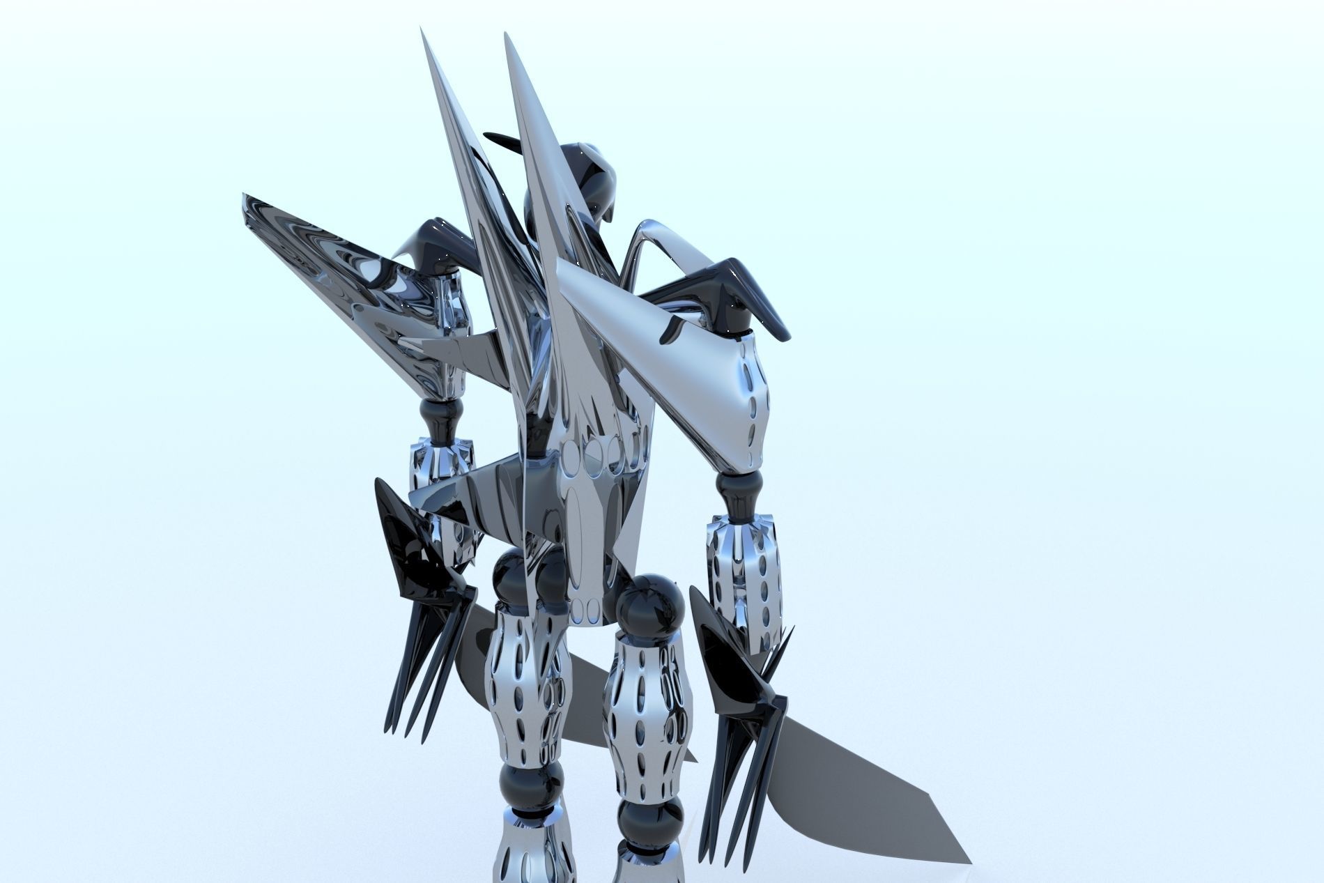 Robot Cyborg Game Caracter Sci Fi 3D model_6