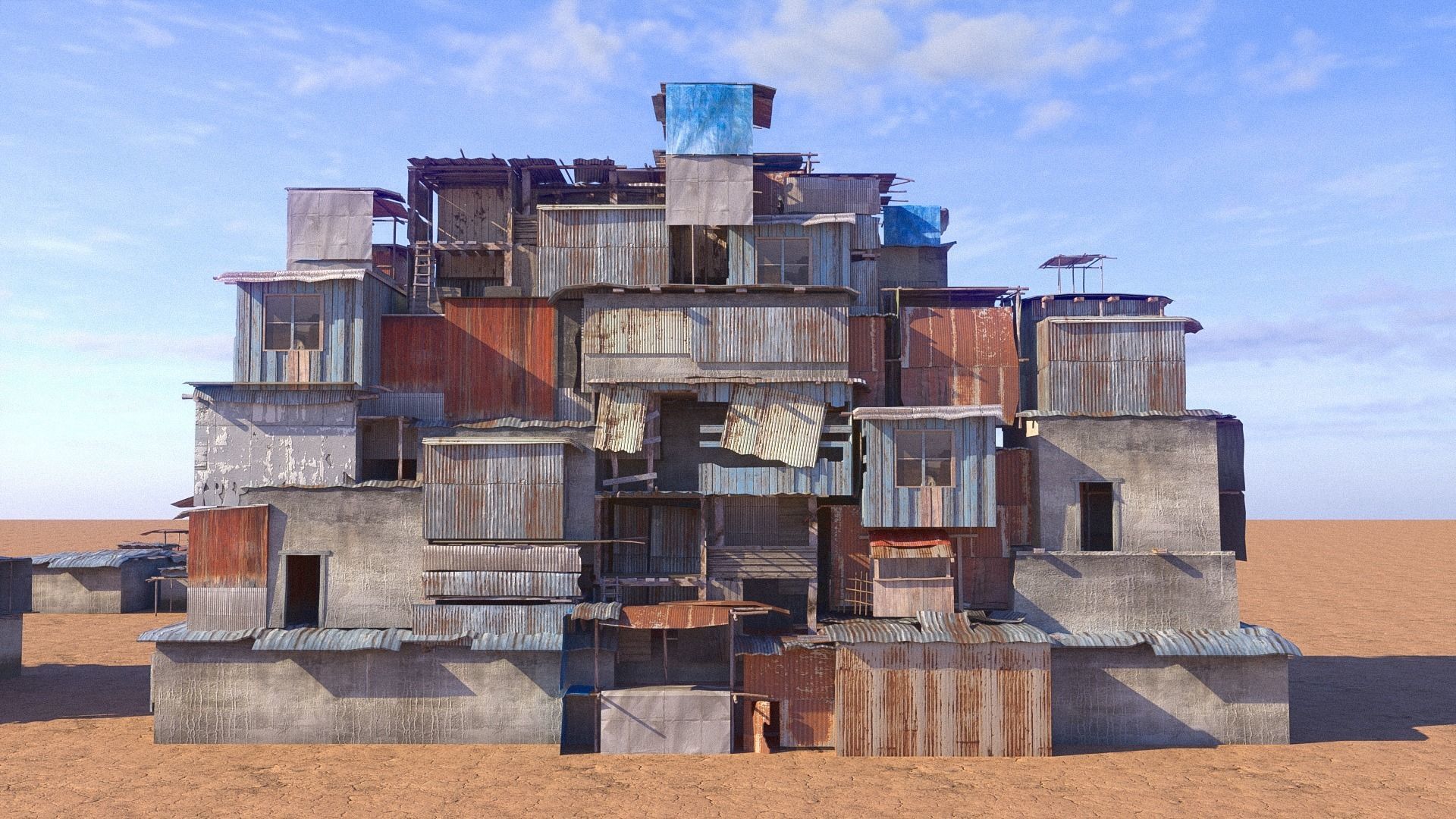Shantytown modules Informal Settlement  assets Low-poly 3D model_8