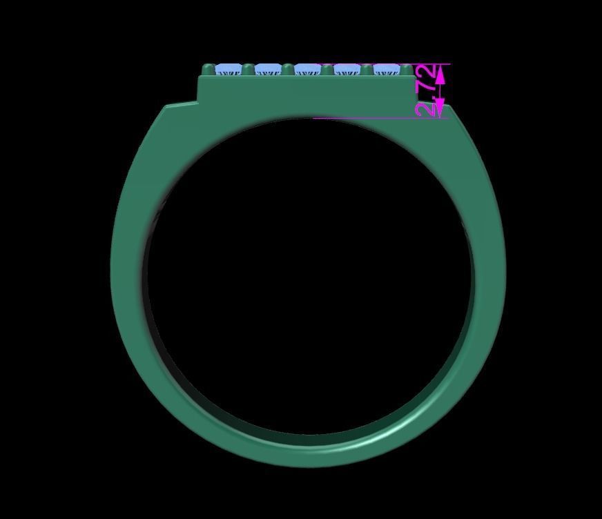 STEP BAR DIAMOND RING BAND NARROW MIX SIZE 3D print model_15