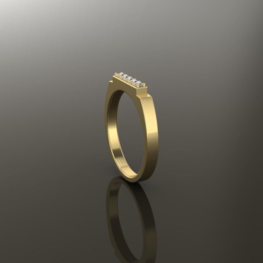 STEP BAR DIAMOND RING BAND NARROW MIX SIZE 3D print model_6
