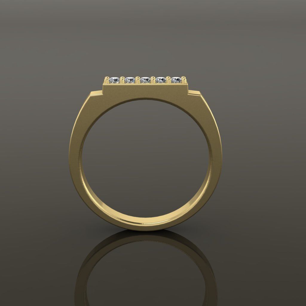 STEP BAR DIAMOND RING BAND NARROW MIX SIZE 3D print model_4