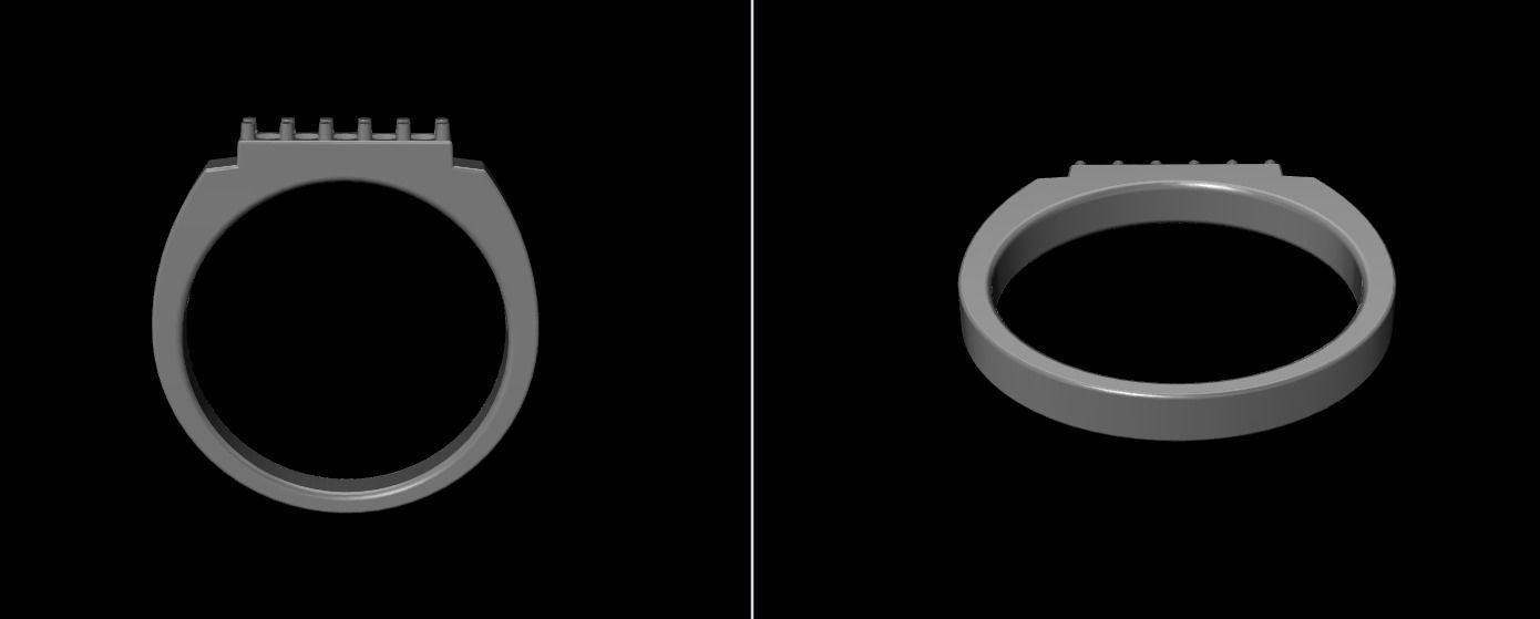 STEP BAR DIAMOND RING BAND NARROW MIX SIZE 3D print model_21