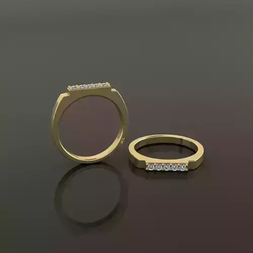 STEP BAR DIAMOND RING BAND NARROW MIX SIZE