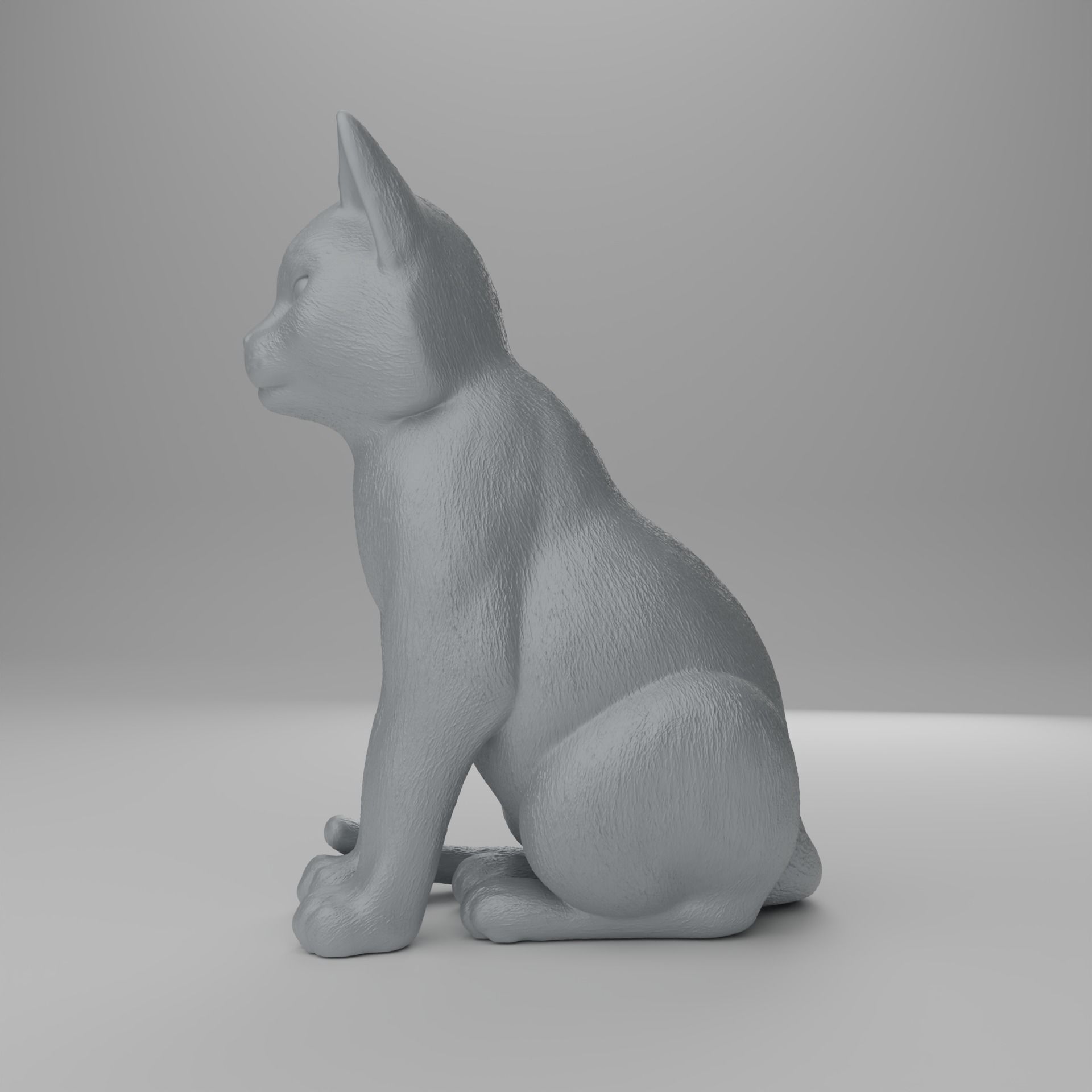 Cat Statue 3D print model_3
