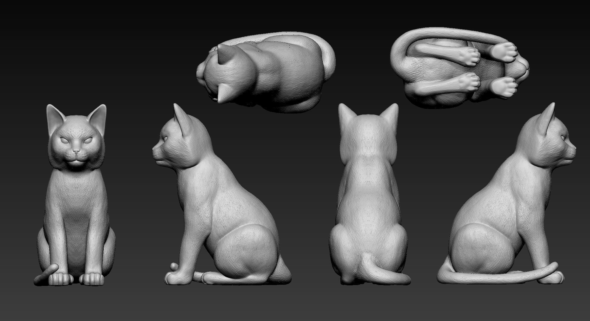 Cat Statue 3D print model_4