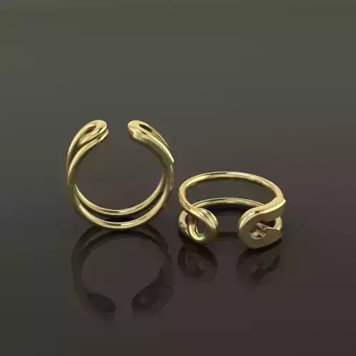 Safety Pin Ring Band Mix Size