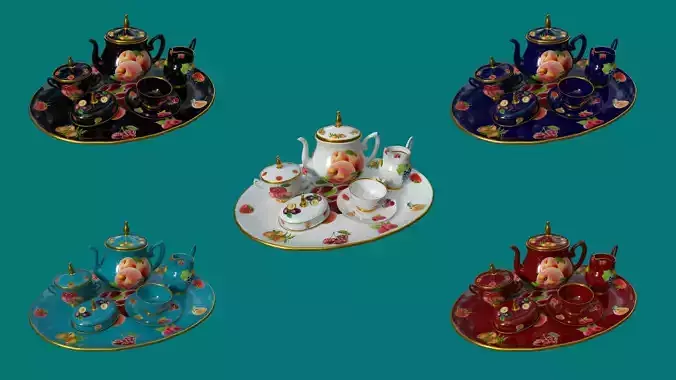 Porcelain Tea set-5 3D model