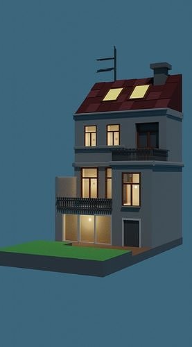 The house from the street 3D model