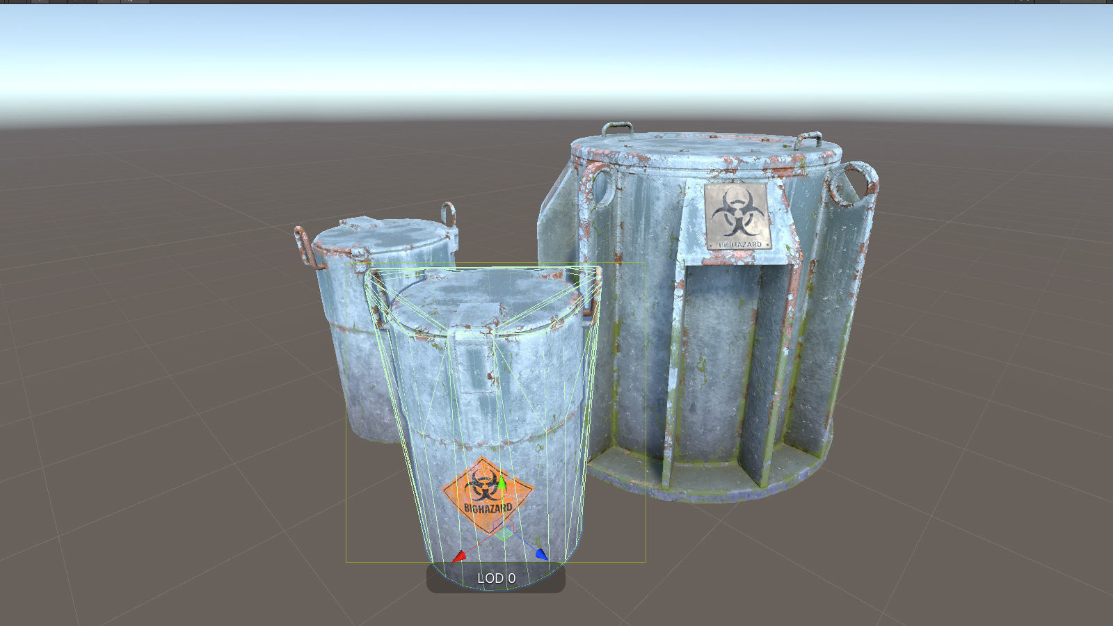 Biohazard toxic barrels Game-ready Low-poly 3D model_5