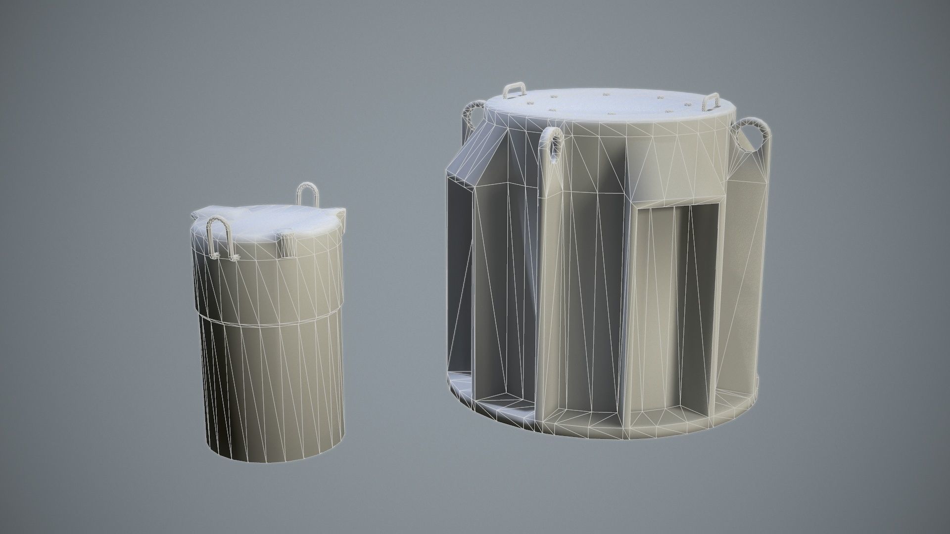 Biohazard toxic barrels Game-ready Low-poly 3D model_10