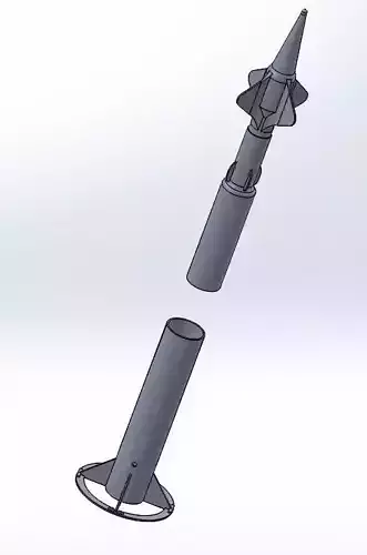 Rocket powered by CO2 cannister 3D print model