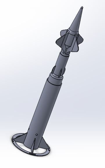 Rocket powered by CO2 cannister 3D print model_1