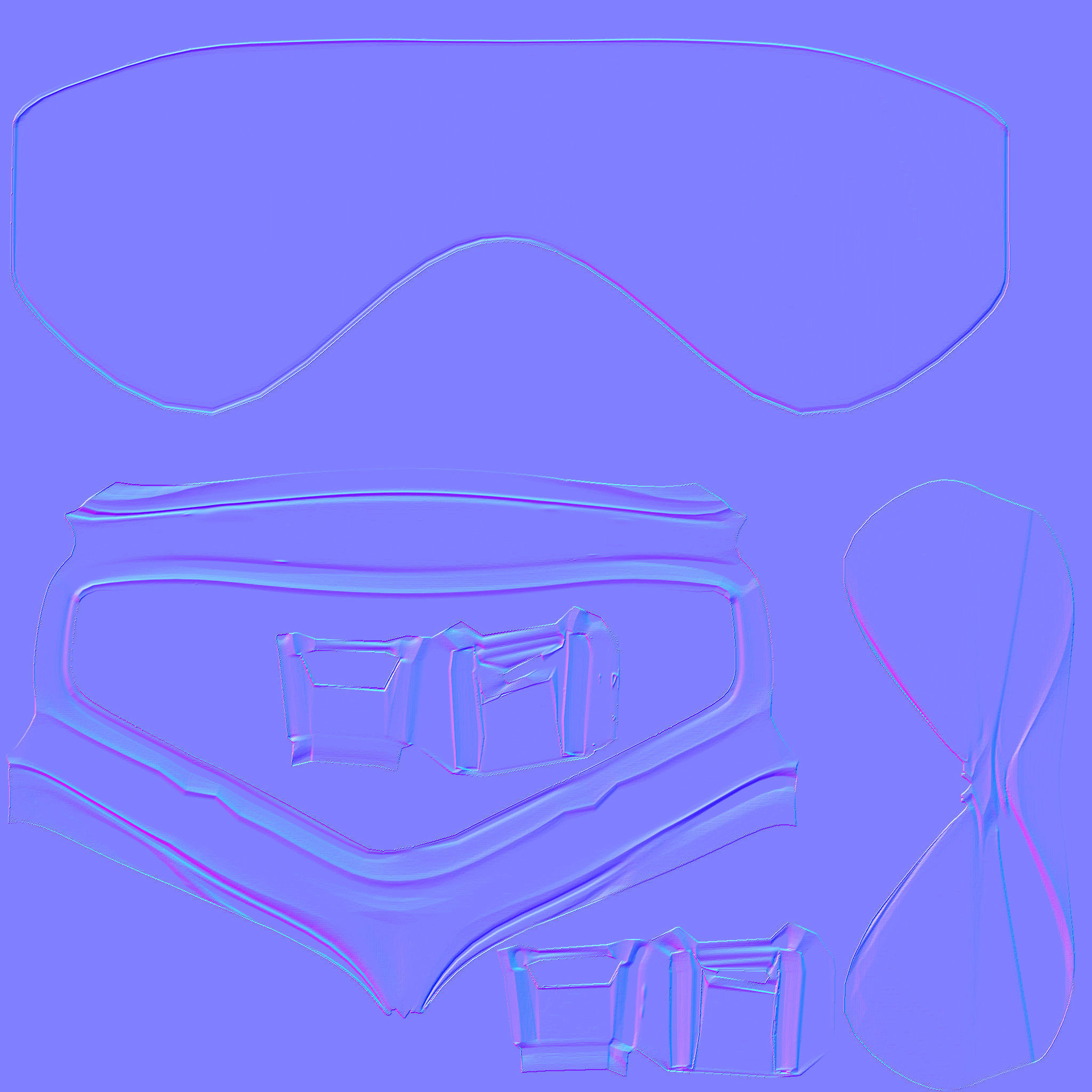 Ski Goggles Low-poly 3D model_7