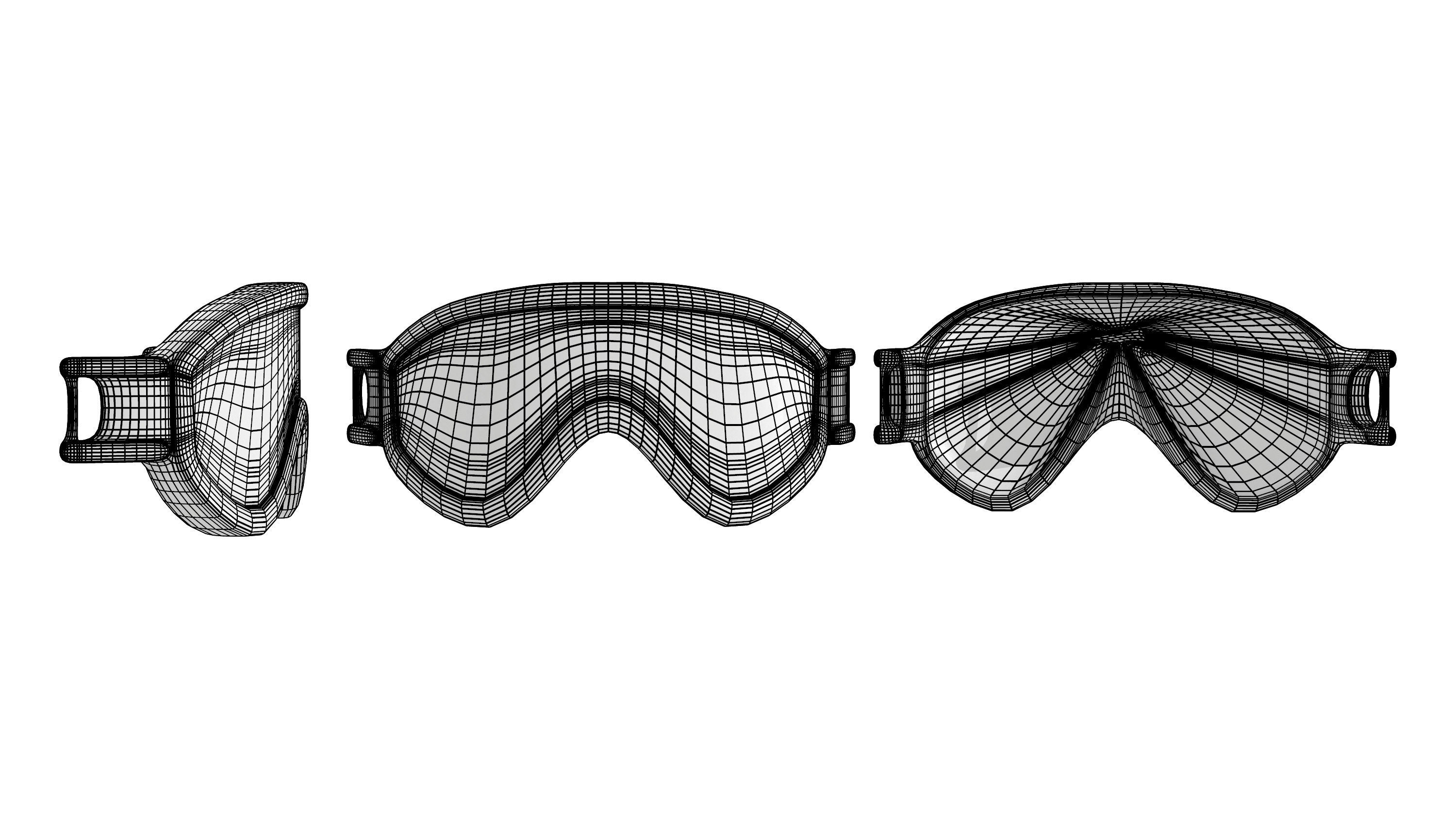 Ski Goggles Low-poly 3D model_3