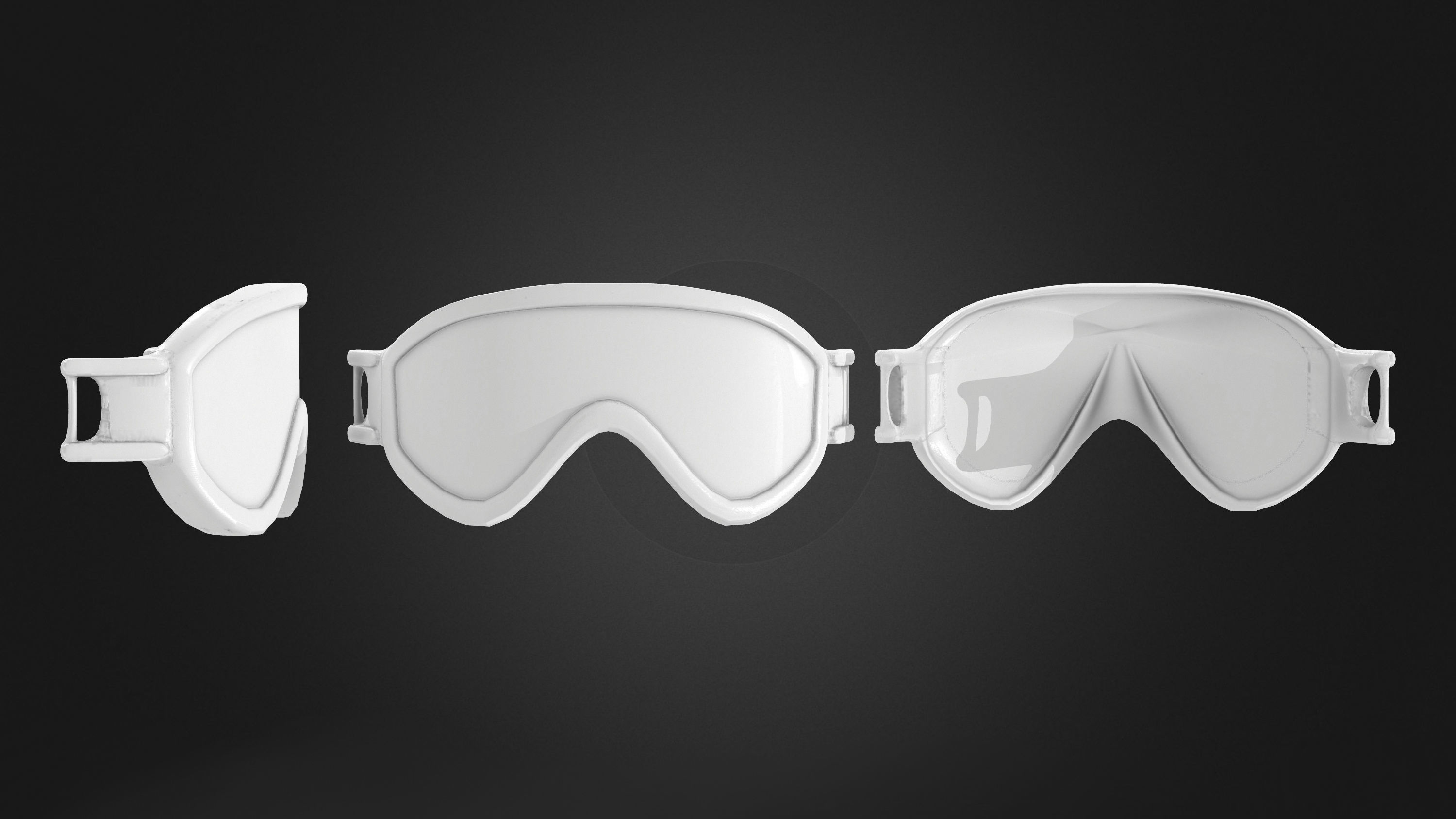 Ski Goggles Low-poly 3D model_4