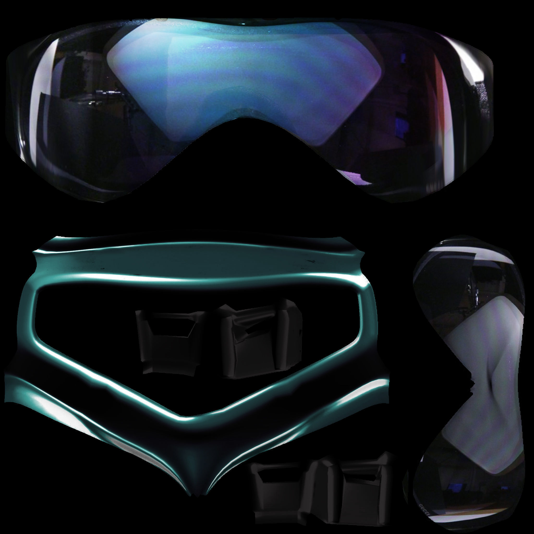 Ski Goggles Low-poly 3D model_6