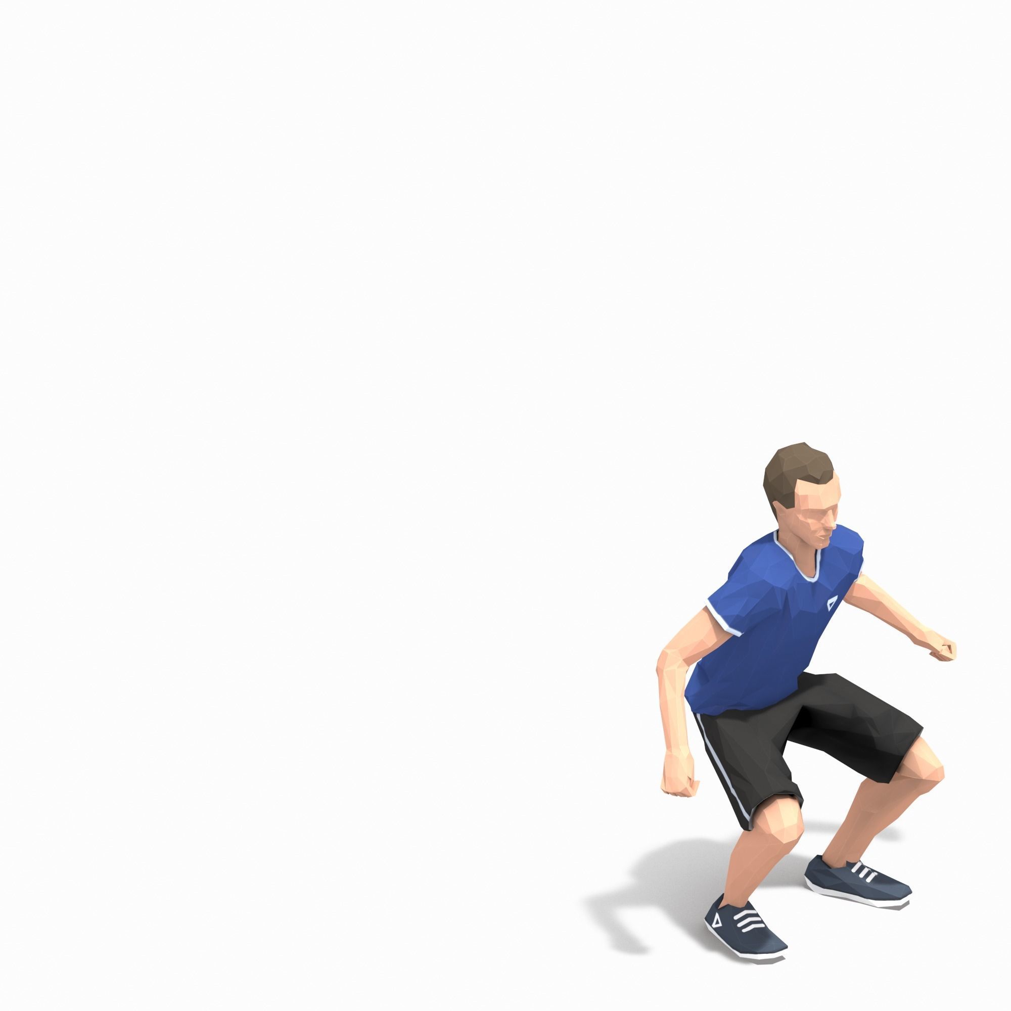 Jump Exercise Man Animation Low-poly 3D model_6