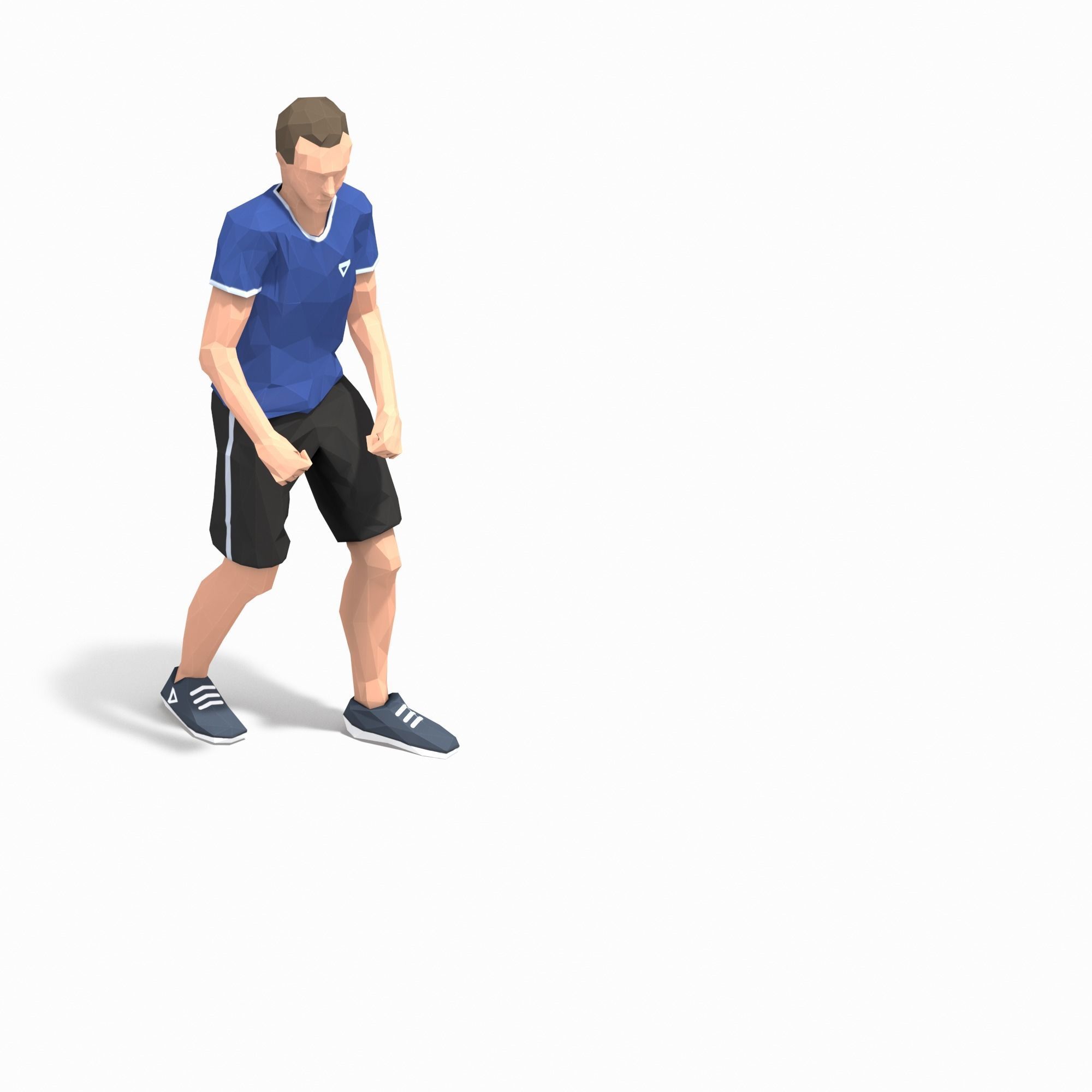 Jump Exercise Man Animation Low-poly 3D model_11