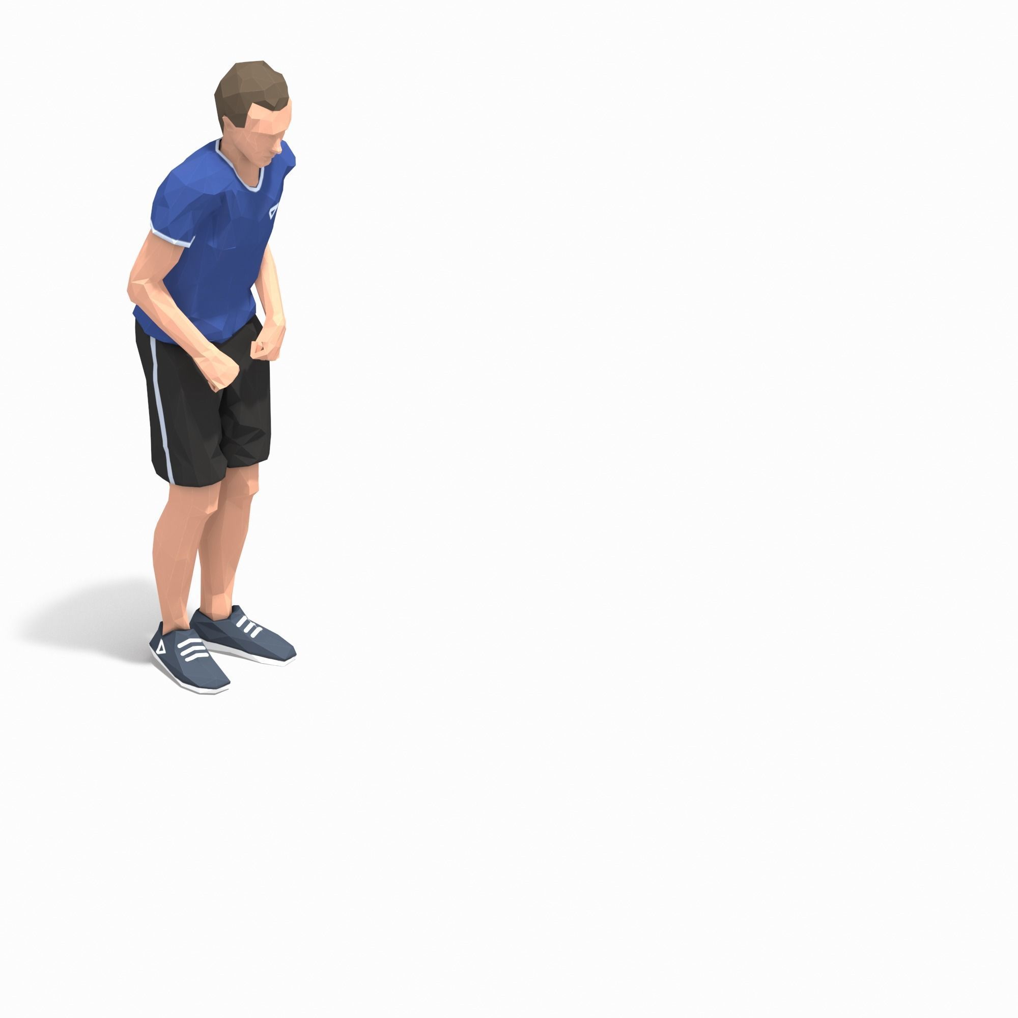 Jump Exercise Man Animation Low-poly 3D model_3