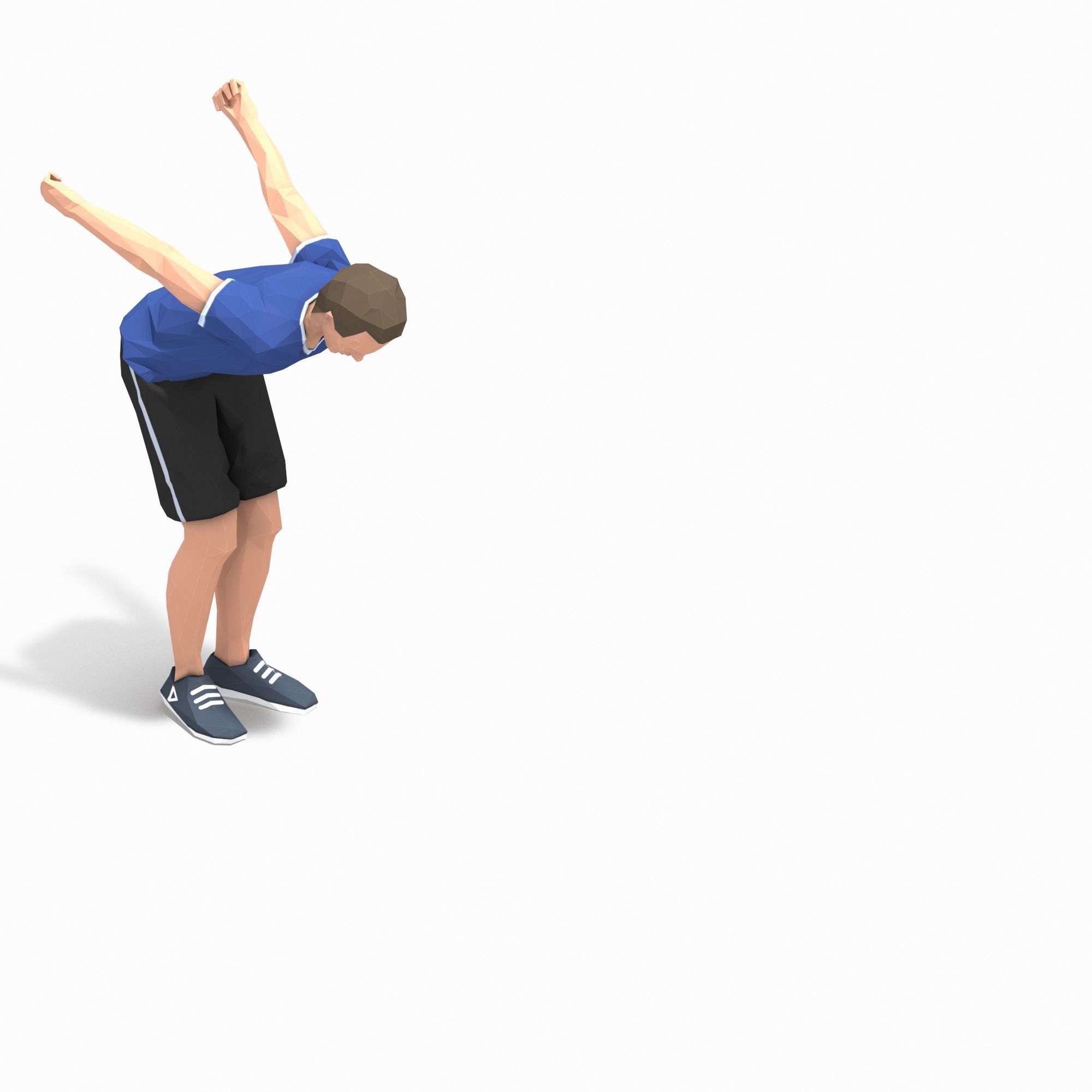 Jump Exercise Man Animation Low-poly 3D model_4