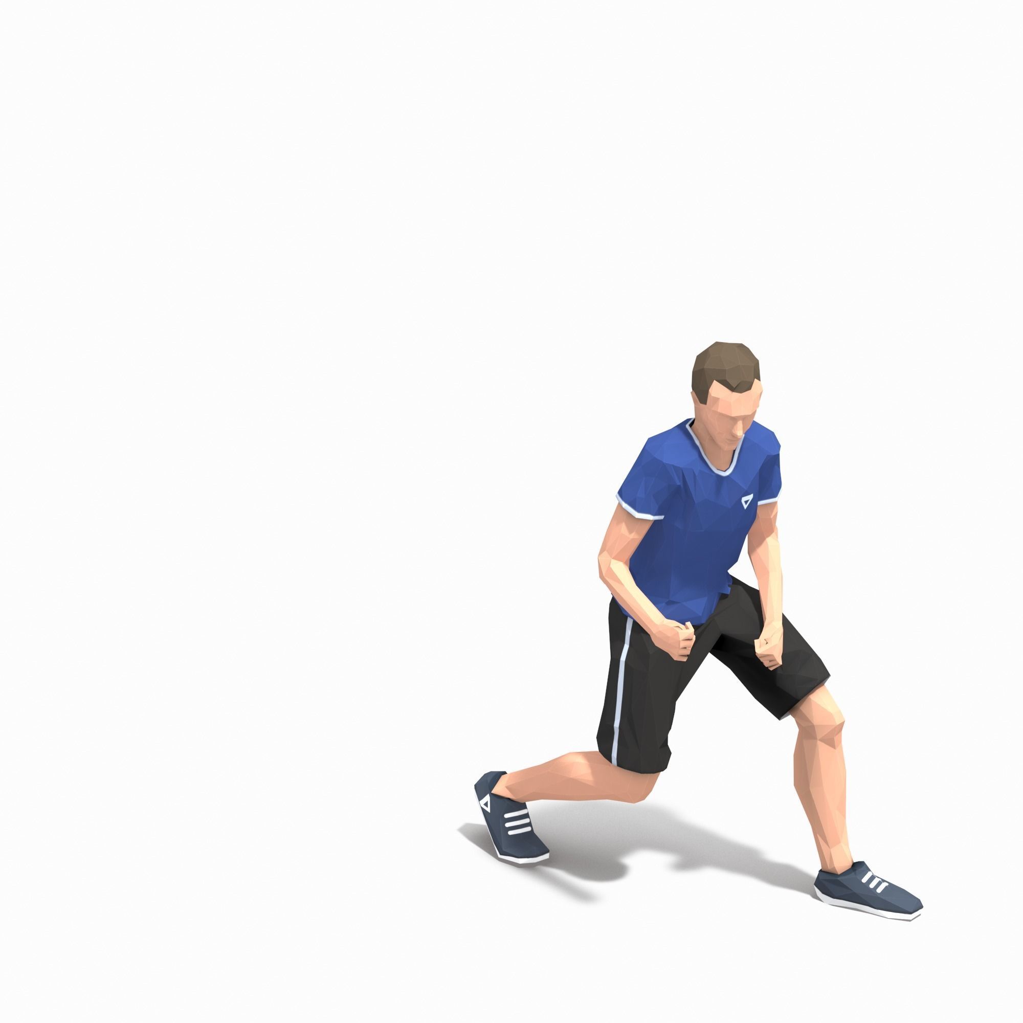 Jump Exercise Man Animation Low-poly 3D model_9