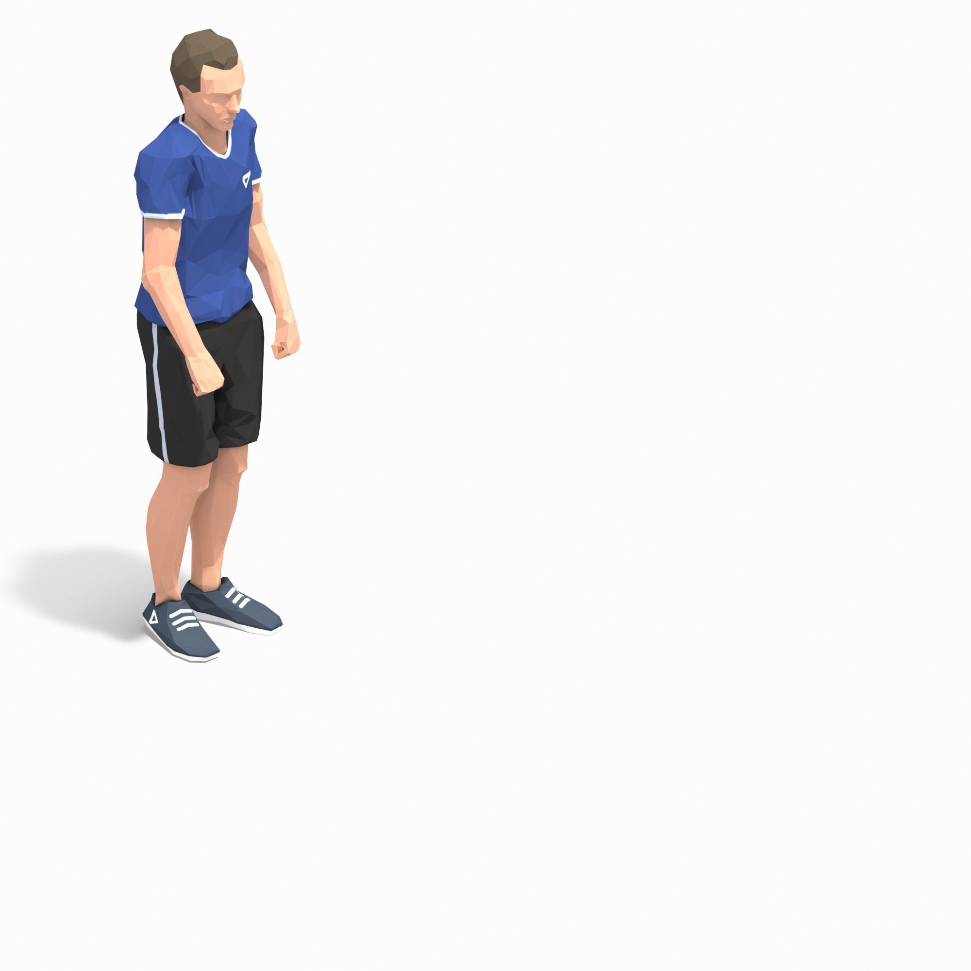 Jump Exercise Man Animation Low-poly 3D model_2