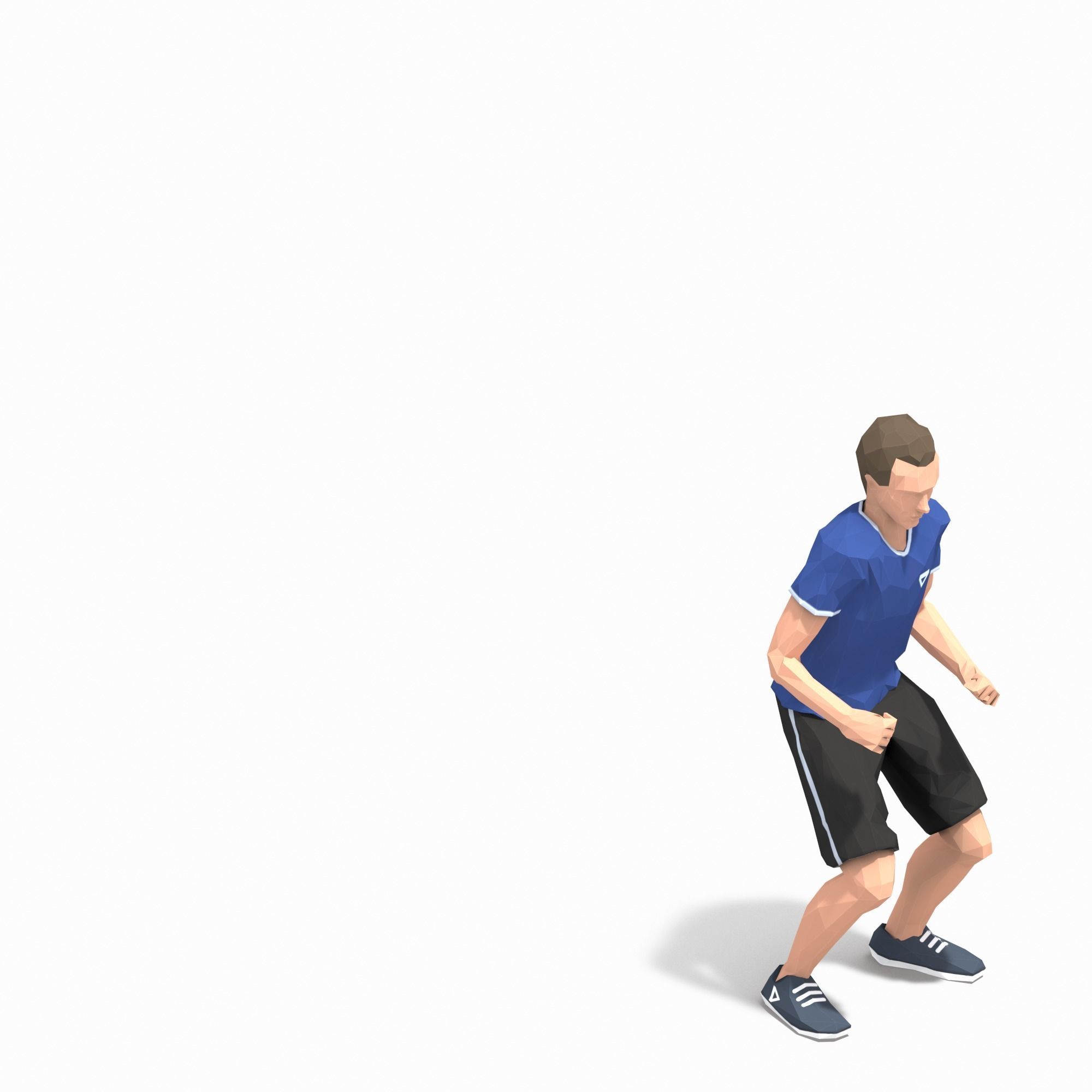Jump Exercise Man Animation Low-poly 3D model_8