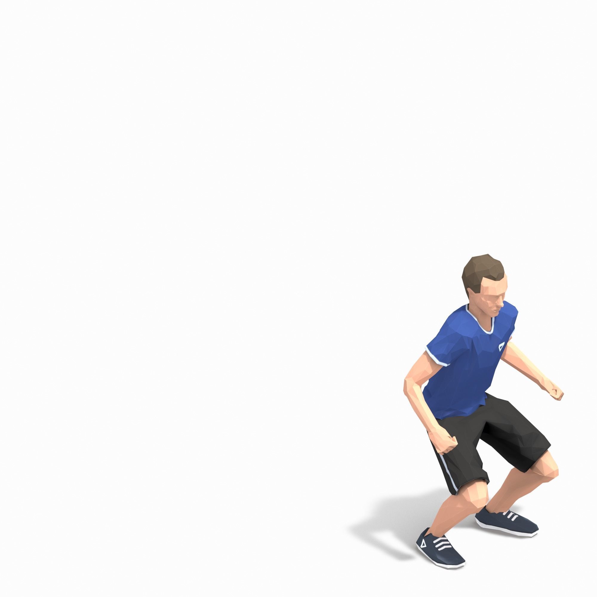 Jump Exercise Man Animation Low-poly 3D model_7
