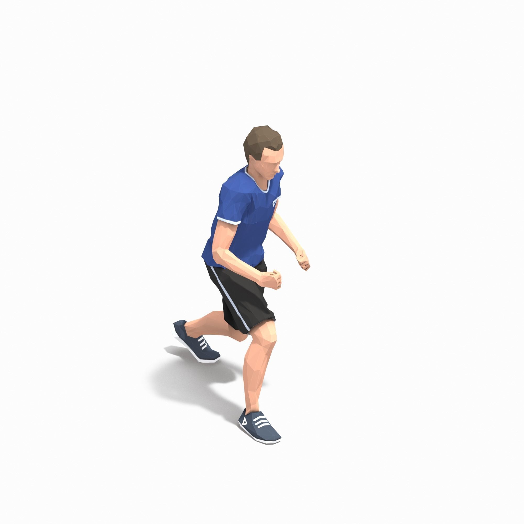 Jump Exercise Man Animation Low-poly 3D model_10
