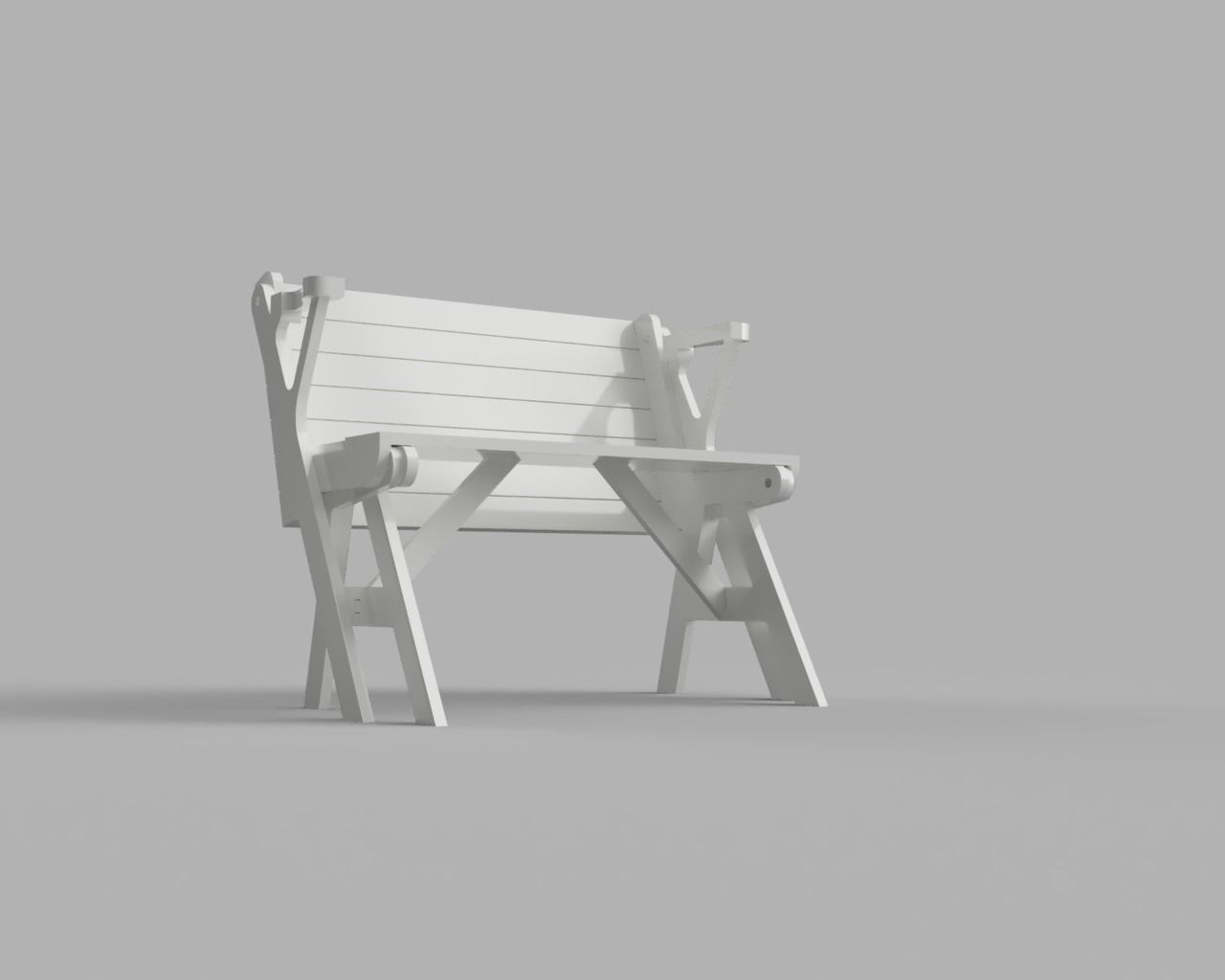 Folding Table or Bench 3D print model_8