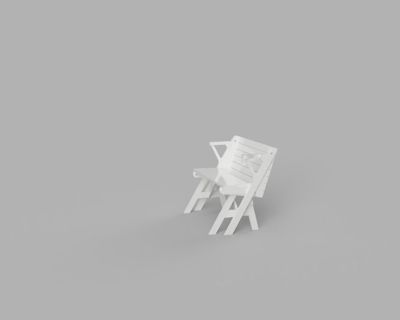 Folding Table or Bench 3D print model_6