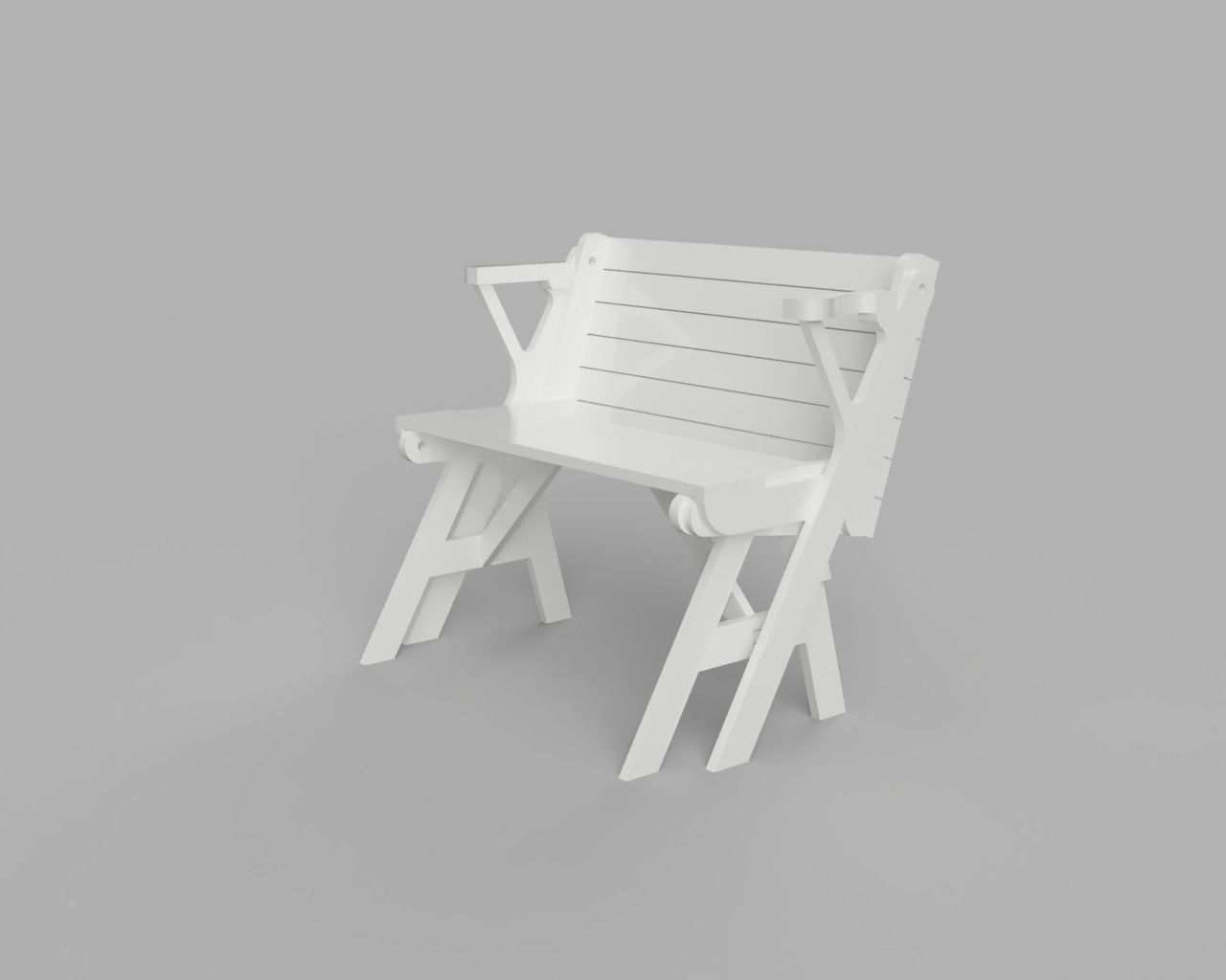 Folding Table or Bench 3D print model_2