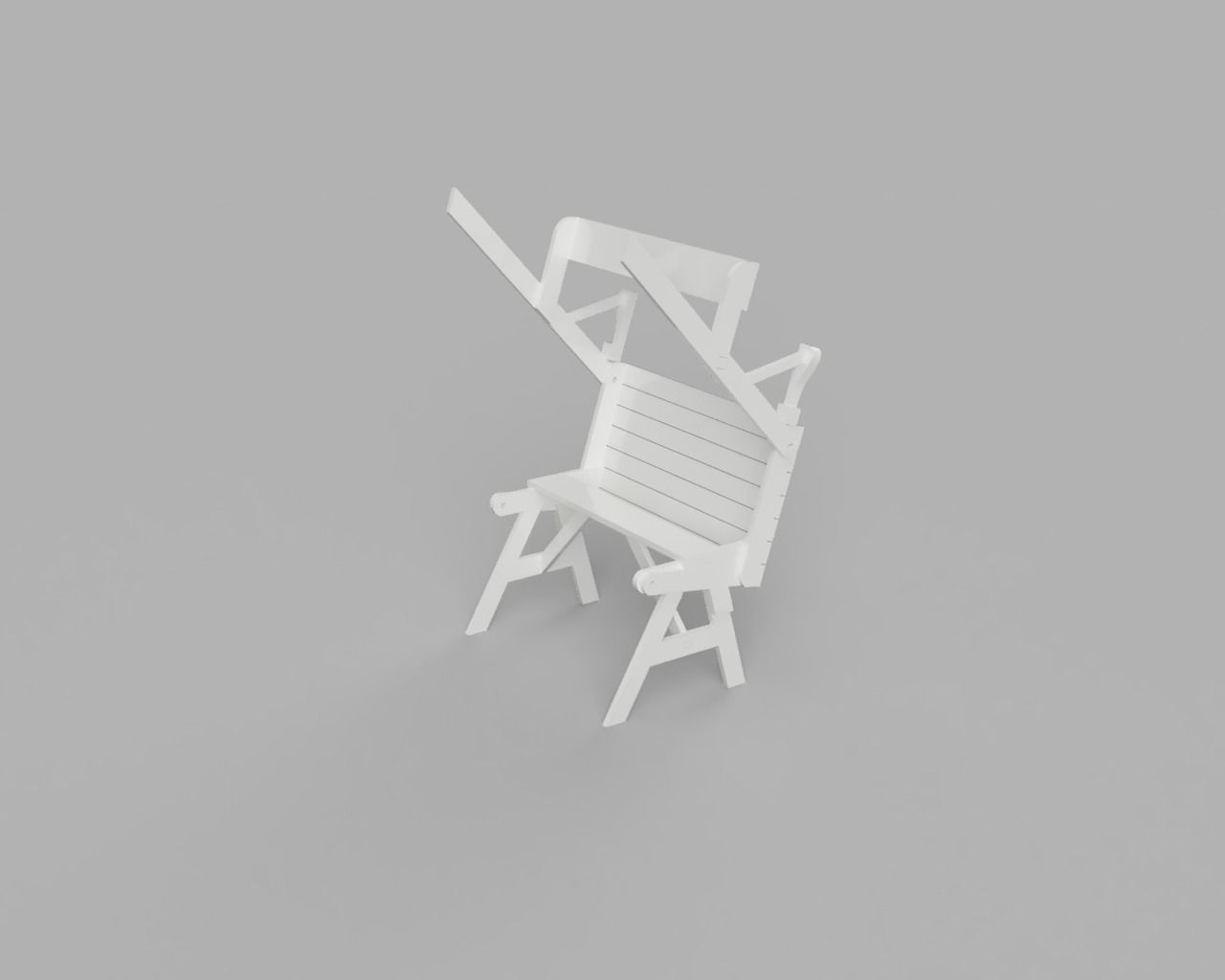 Folding Table or Bench 3D print model_1