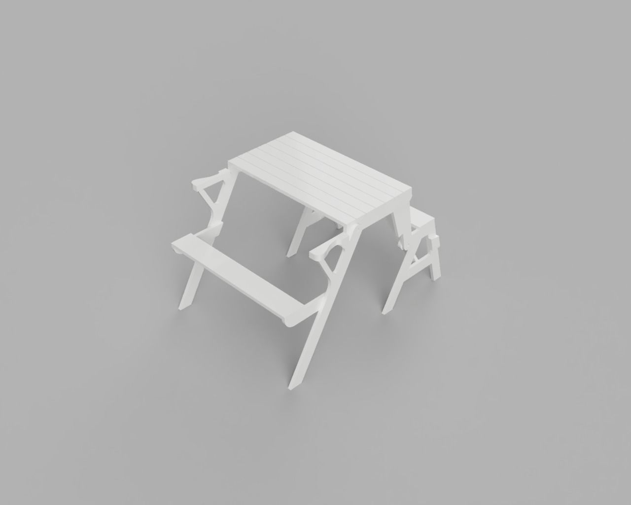 Folding Table or Bench 3D print model_4
