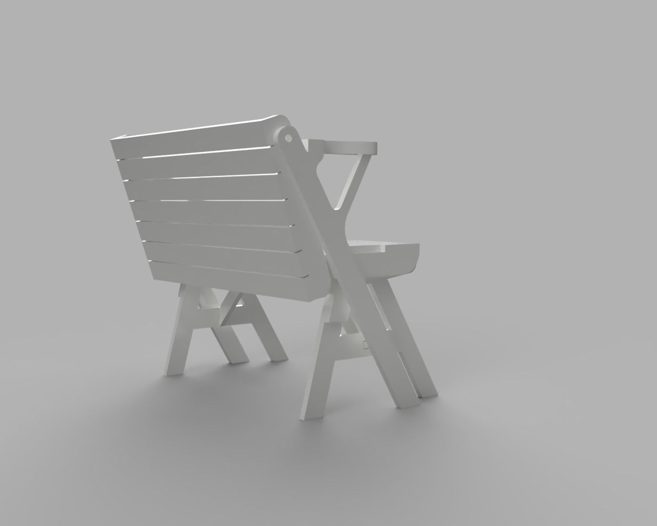 Folding Table or Bench 3D print model_7