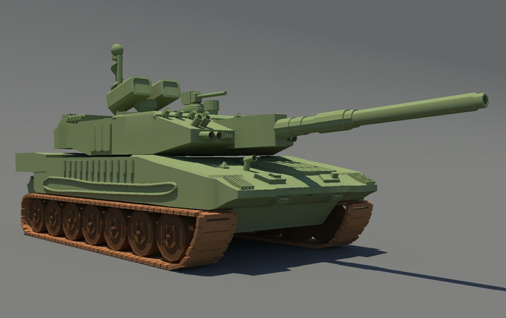 Military tank Low-poly 3D model_1