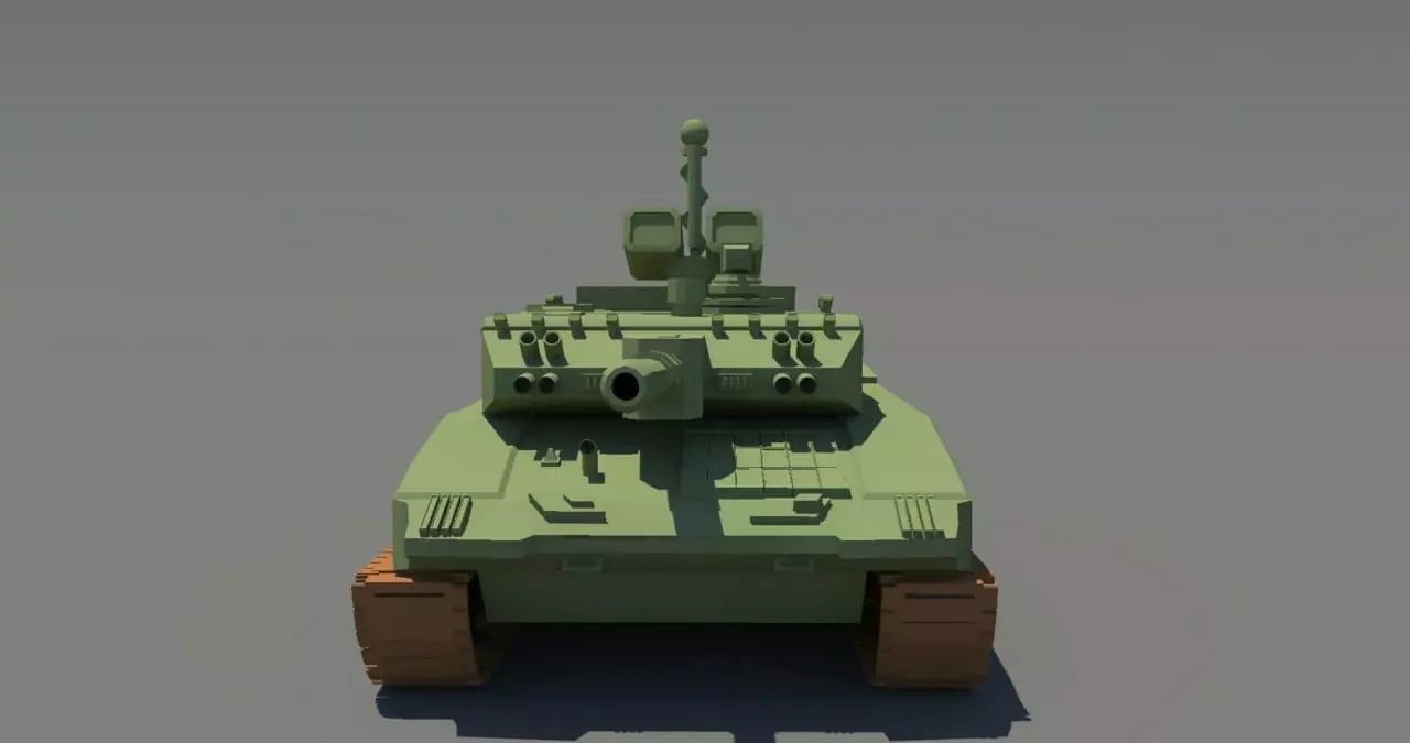 Military tank Low-poly 3D model_0