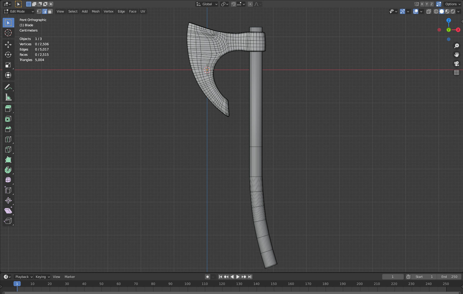 Viking Battle axe Low-poly 3D model_2