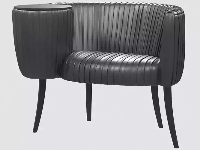 Souffle Cocktail chair onyx ruched leather Kelly Wearstler