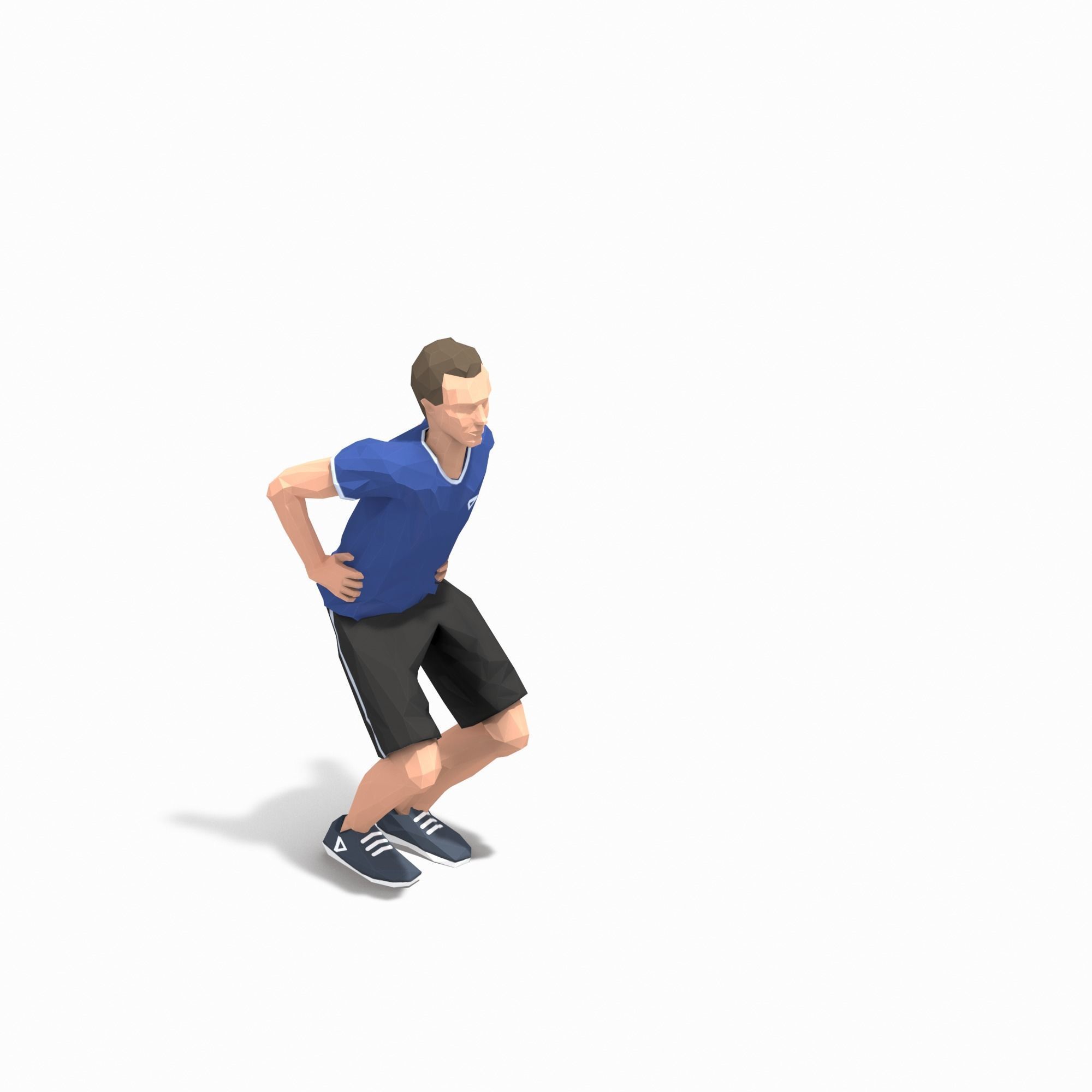 Frog Jump  Exercise Man Animation Low-poly 3D model_2