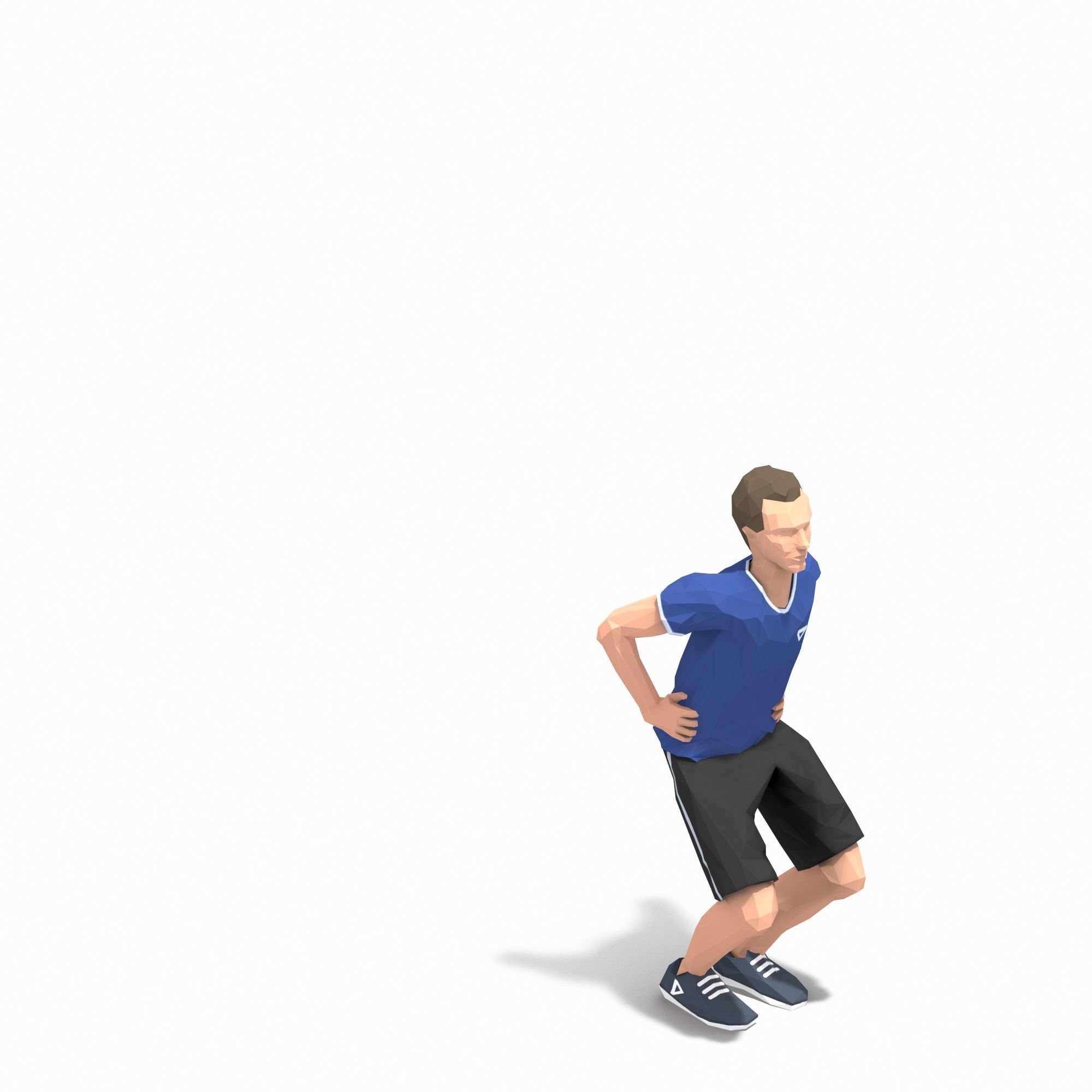 Frog Jump  Exercise Man Animation Low-poly 3D model_6