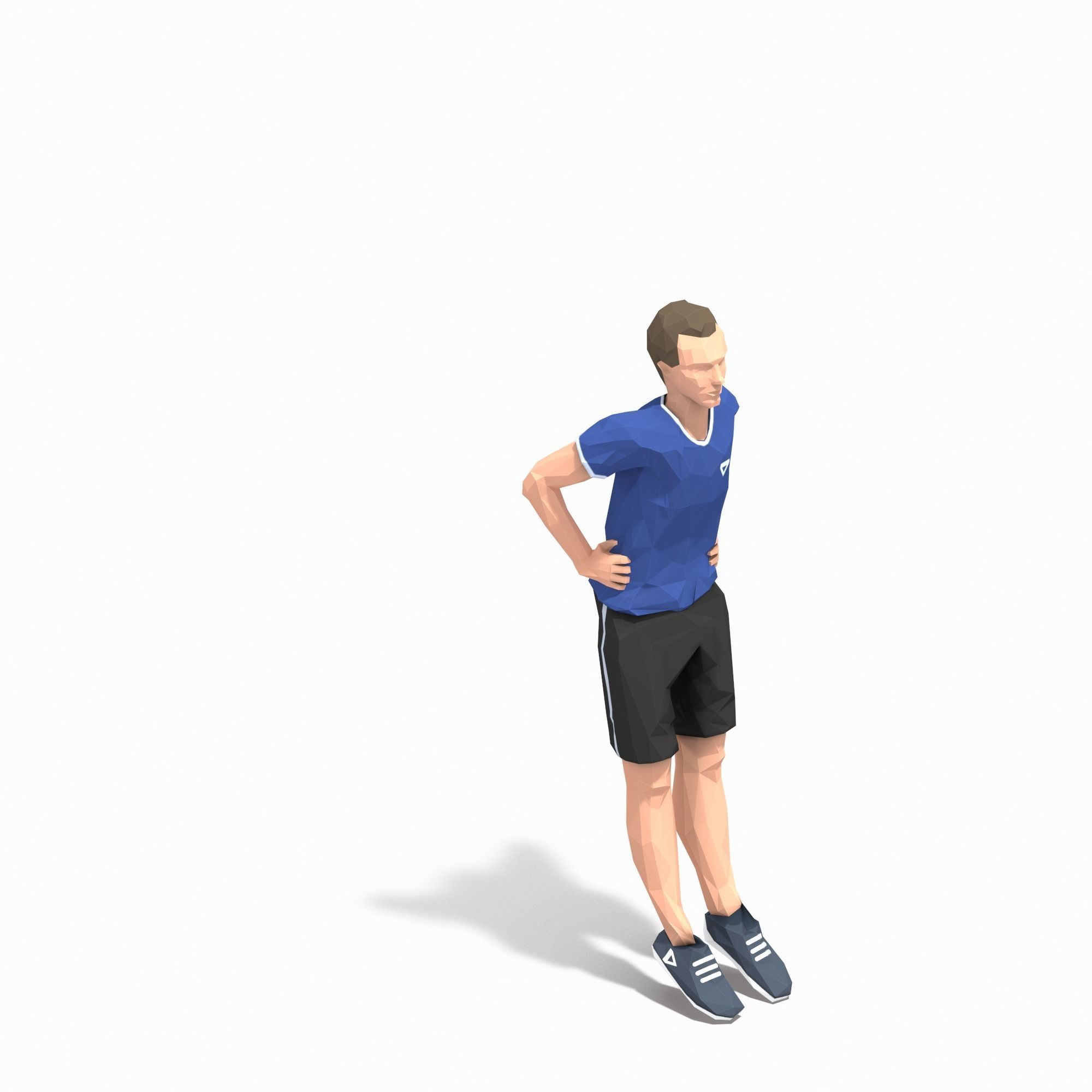 Frog Jump  Exercise Man Animation Low-poly 3D model_7